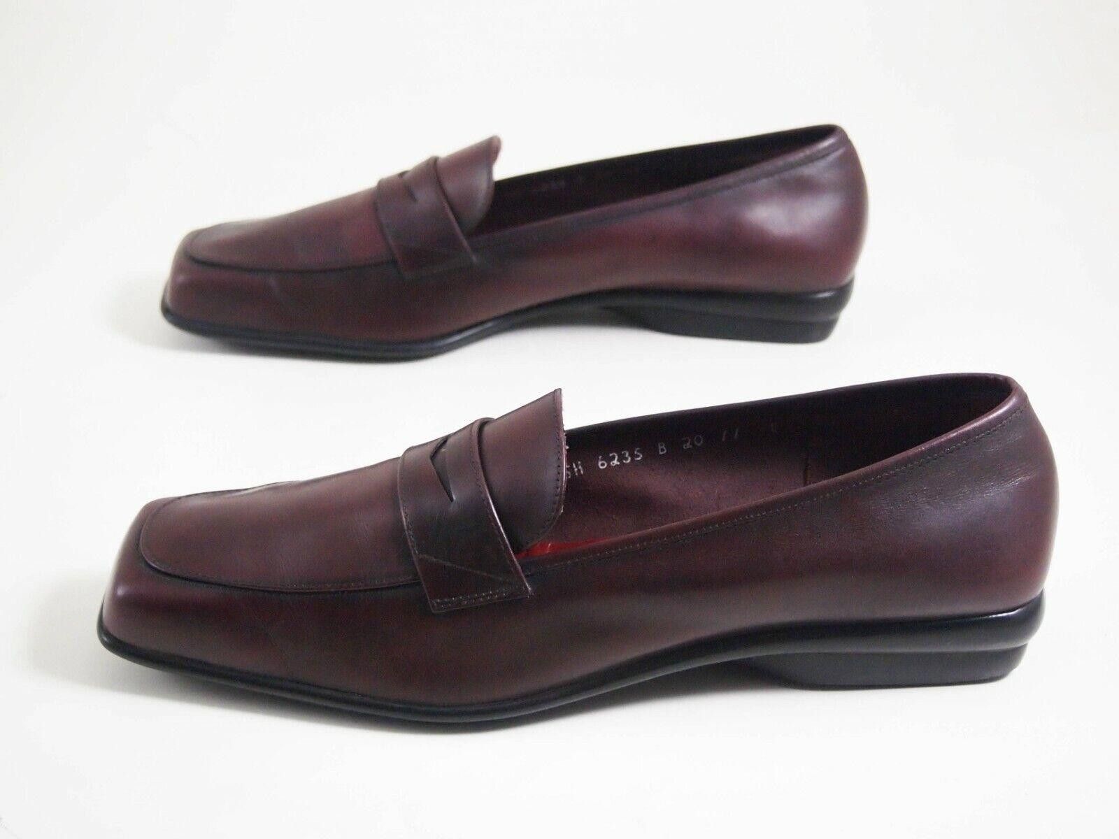 Salvatore Ferragamo Ferragamo Loafers Burgundy Leather Square Toe EU 41.5 US 11 Size US 11 / IT 41 - 2 Thumbnail
