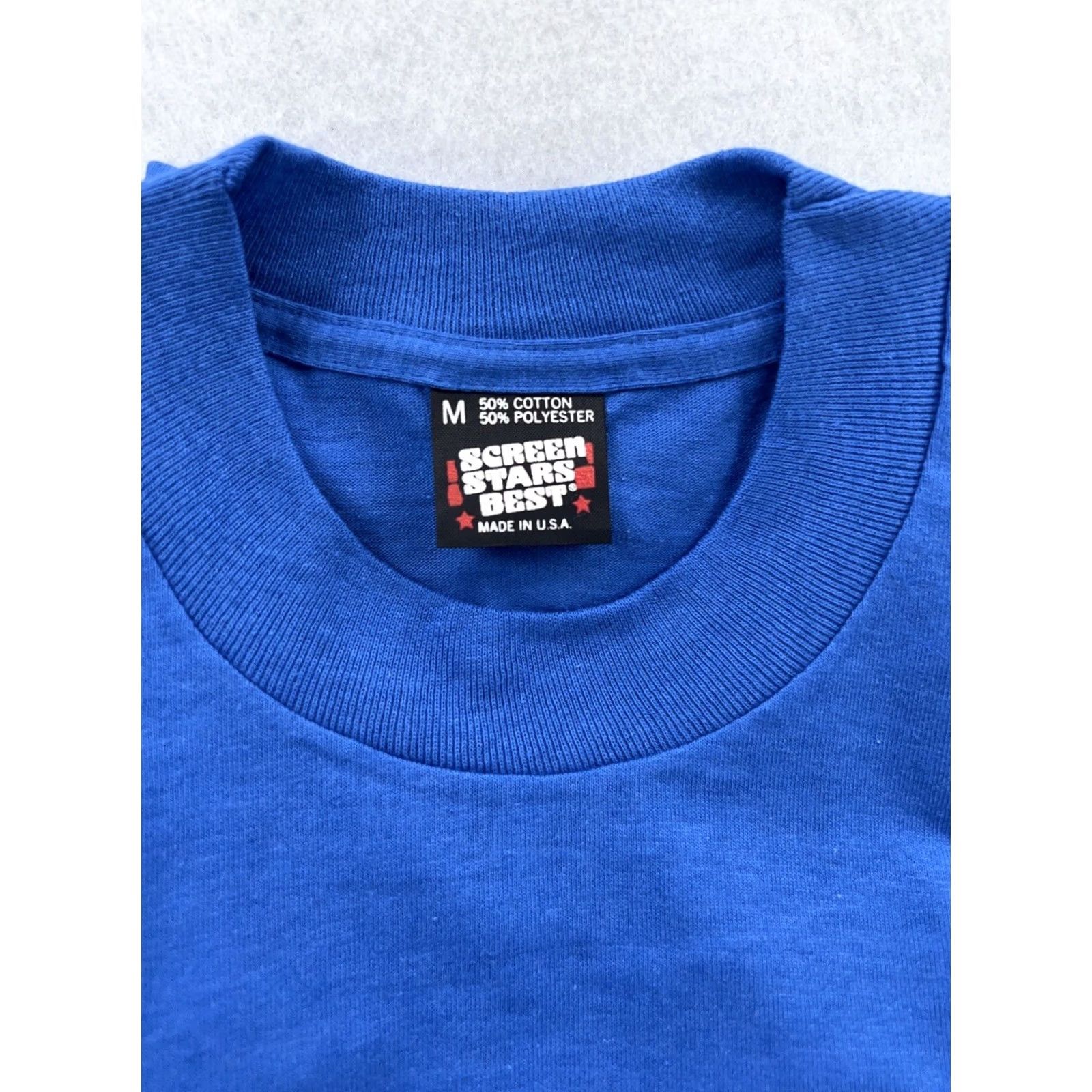 Vintage VINTAGE Screen Stars Best T-Shirt Shirt Men Small Blue 80s 90s Crew Neck Short Sleeve Cotton Polyester NOS Deadstock Size US S / EU 44-46 / 1 - 6 Thumbnail