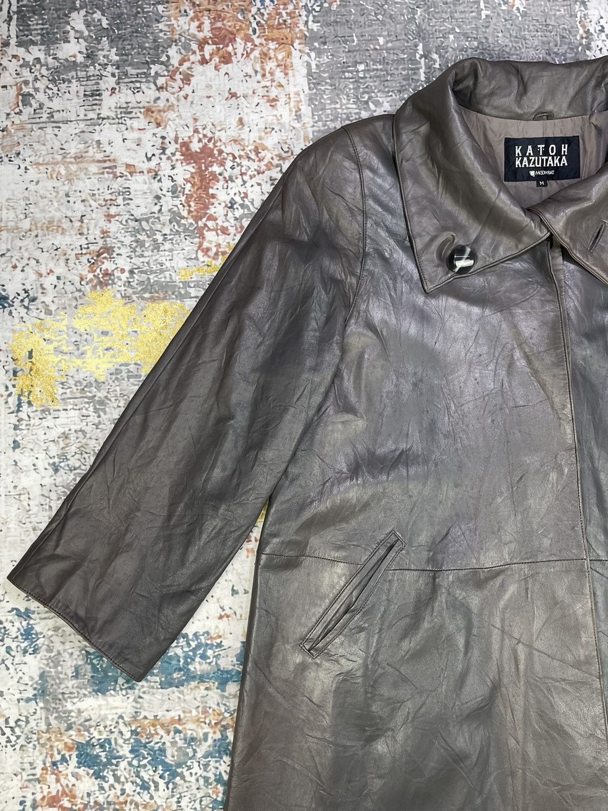 Tete Homme Vtg Katoh Kazutaka Distressed Leather Coats Size M / US 6-8 / IT 42-44 - 5 Thumbnail