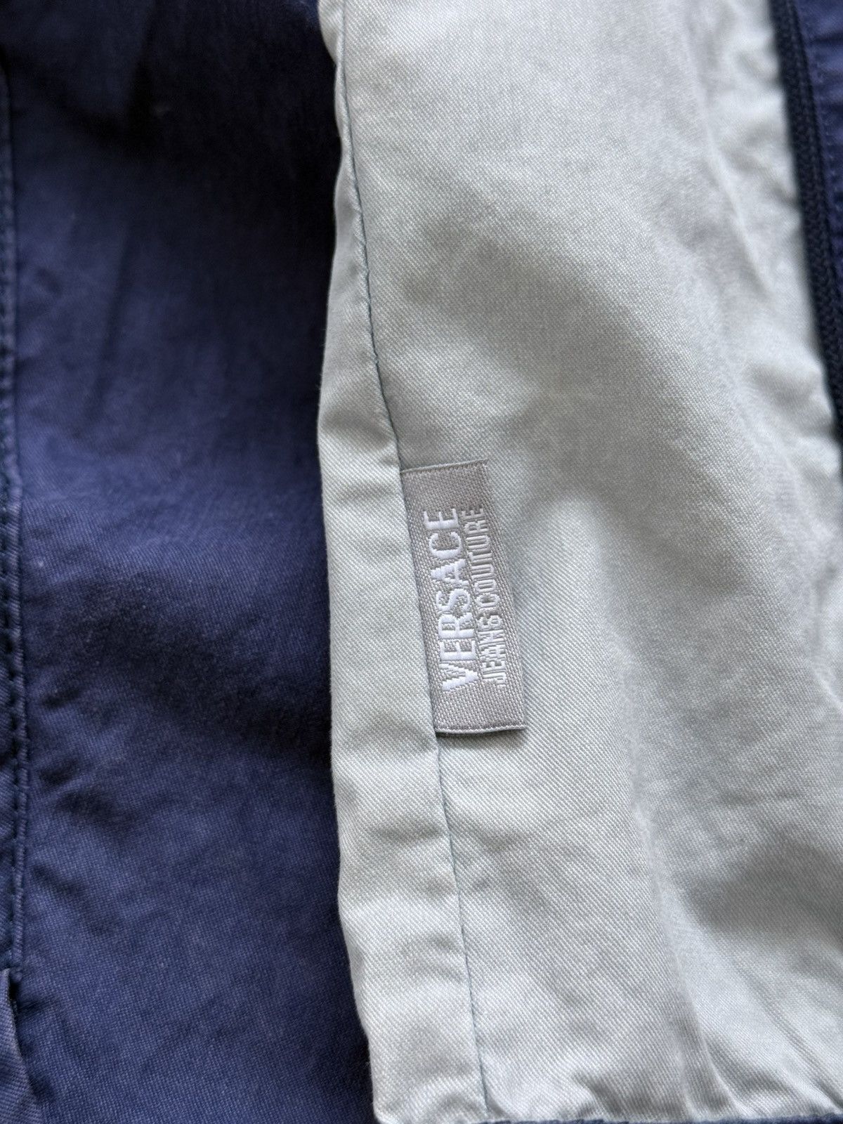 Versace 2000s Versace Blue Cotton Zip Jacket Size US XL / EU 56 / 4 - 12 Thumbnail