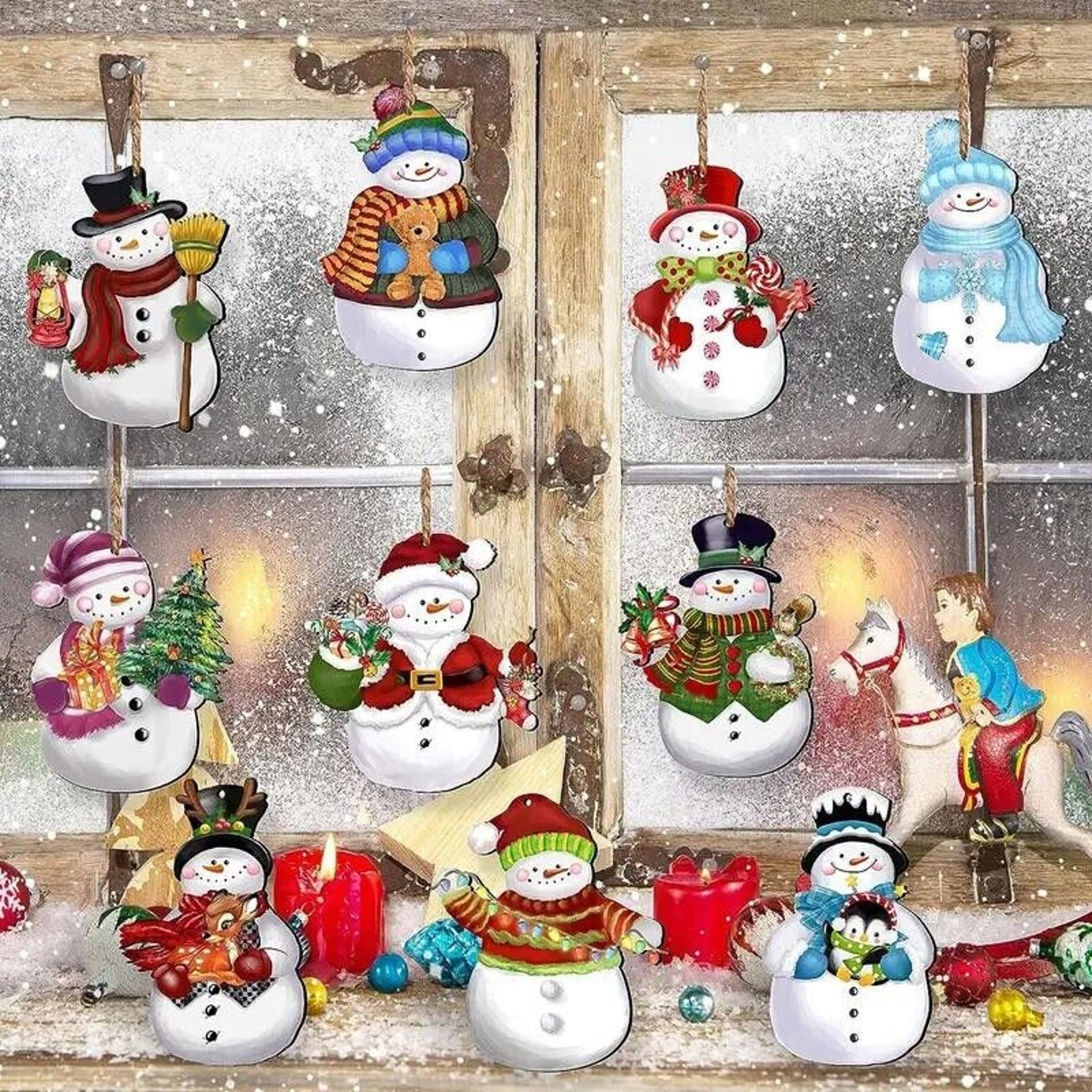 Other 24pcs Christmas Snowmen Wooden Tree Ornaments • Window Décor Size ONE SIZE - 3 Thumbnail