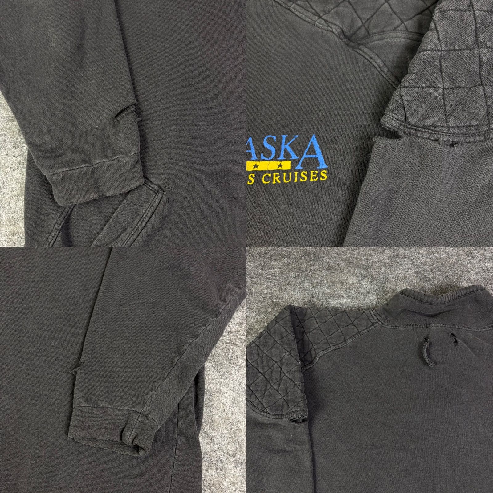 Vintage VINTAGE Princess Collection Shirt XL Black Embroidered Quilted Shoulder Pullover Sweatshirt Faded 90s Grunge Transportation Mens Size US XL / EU 56 / 4 - 8 Thumbnail