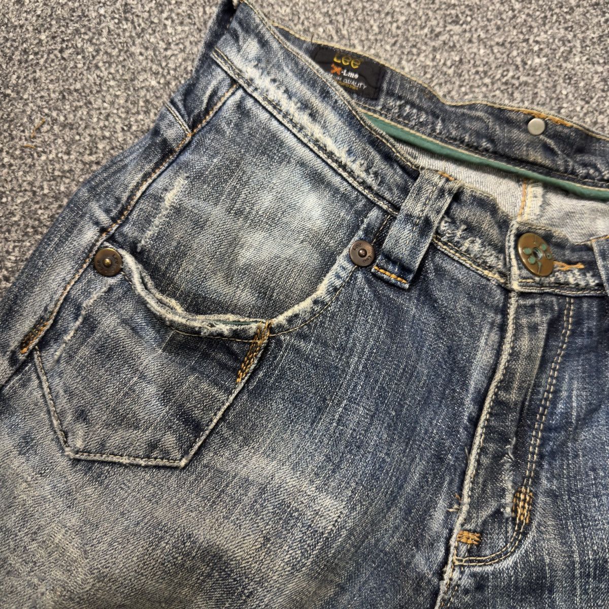 Lee 🔥 Vintage 90s Flared x-Line Lee Trashed Distressed Jeans Size US 30 / EU 46 - 12 Thumbnail