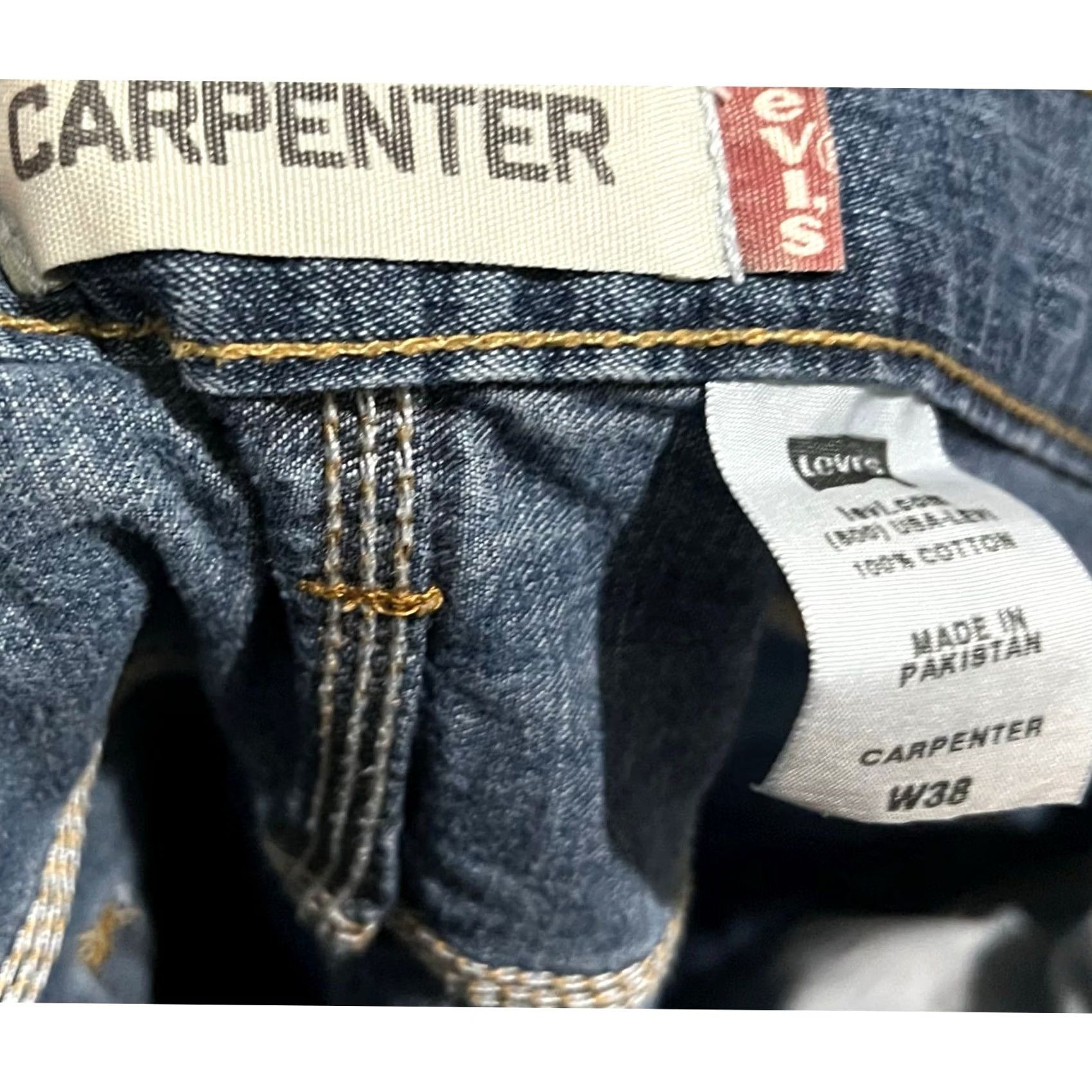 Denime VINTAGE Levi’s Carpenter Shorts Jorts Mens 40 11” Inseam Blue Denim Baggy 90s Y2K Grunge Skater Motorcyclist Casual Mens Size US 40 / EU 56 - 6 Thumbnail