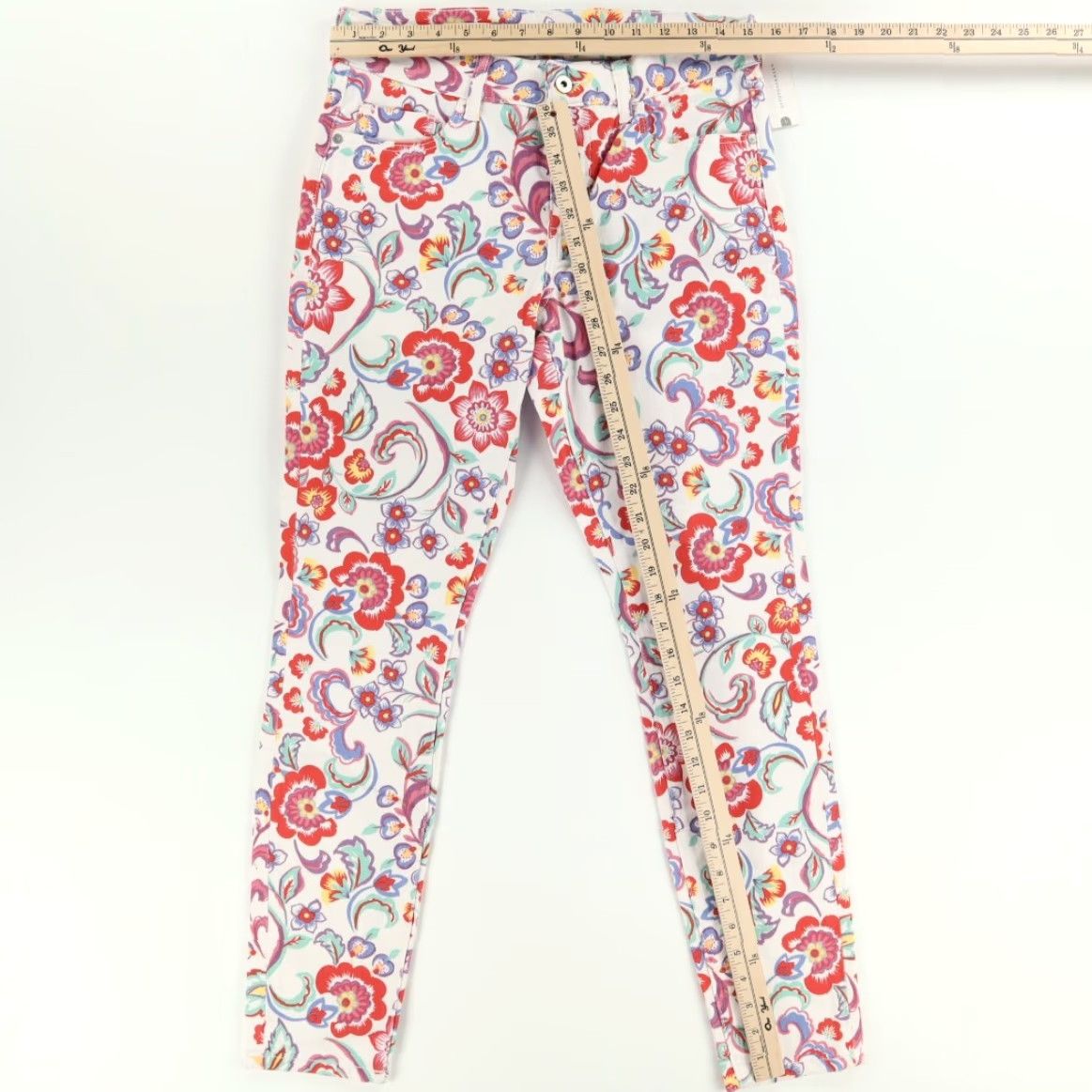 Vintage Pilcro and the Letterpress Stretch Mid-Rise Skinny Jeans White Women's 29 Size 29" - 3 Thumbnail