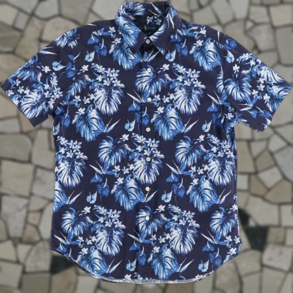Polo Ralph Lauren Polo Ralph Lauren Twill Cotton Floral Button Up Shirt Blue Men's S Size US S / EU 44-46 / 1 - 1 Thumbnail