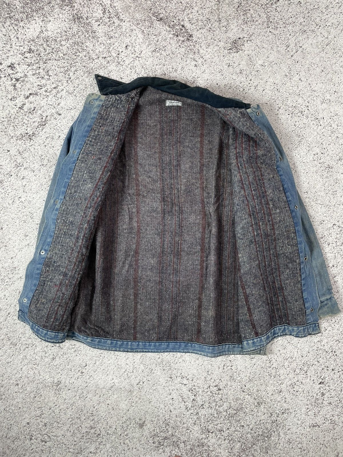 Vintage Vintage 60s Madewell Blanket Lined Denim Thrashed Chore Coat Size US L / EU 52-54 / 3 - 9 Thumbnail