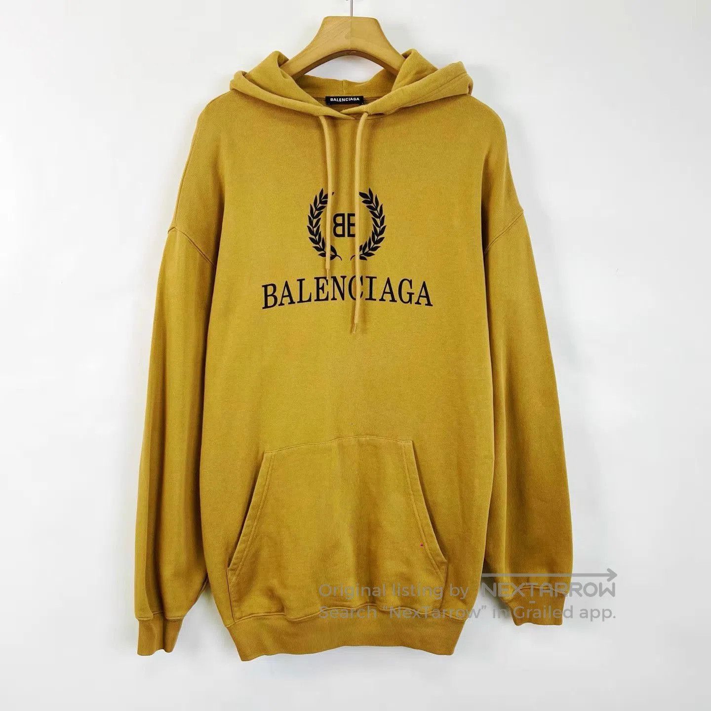 Balenciaga Yellow Oversized Hoodie with Front Pocket. Size US XS / EU 42 / 0 - 1 Thumbnail