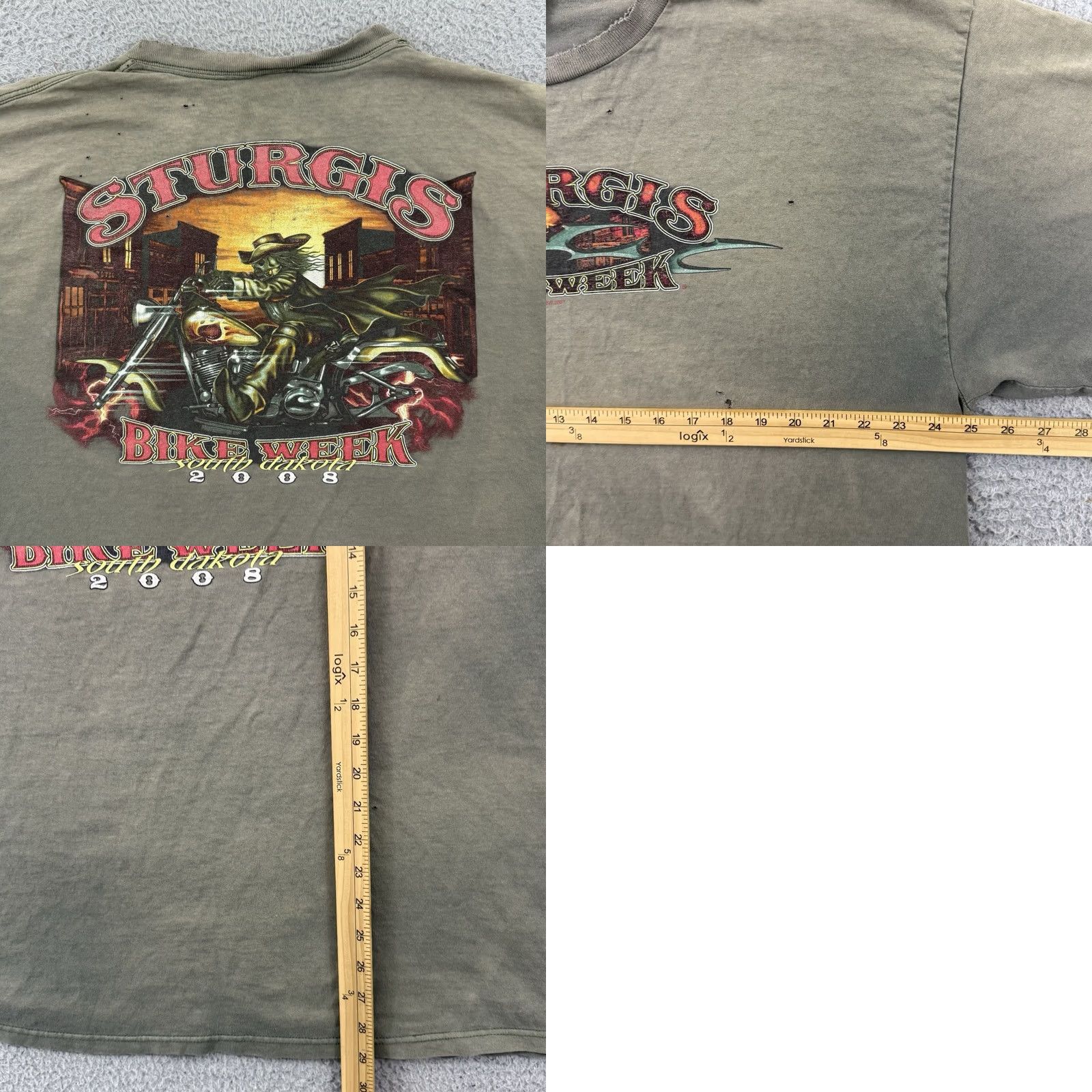 Delta VINTAGE Bike Week Shirt Mens 2XL Faded Motorcycle Biker Short Sleeve Skull USA Shirt Size US XXL / EU 58 / 5 - 8 Thumbnail