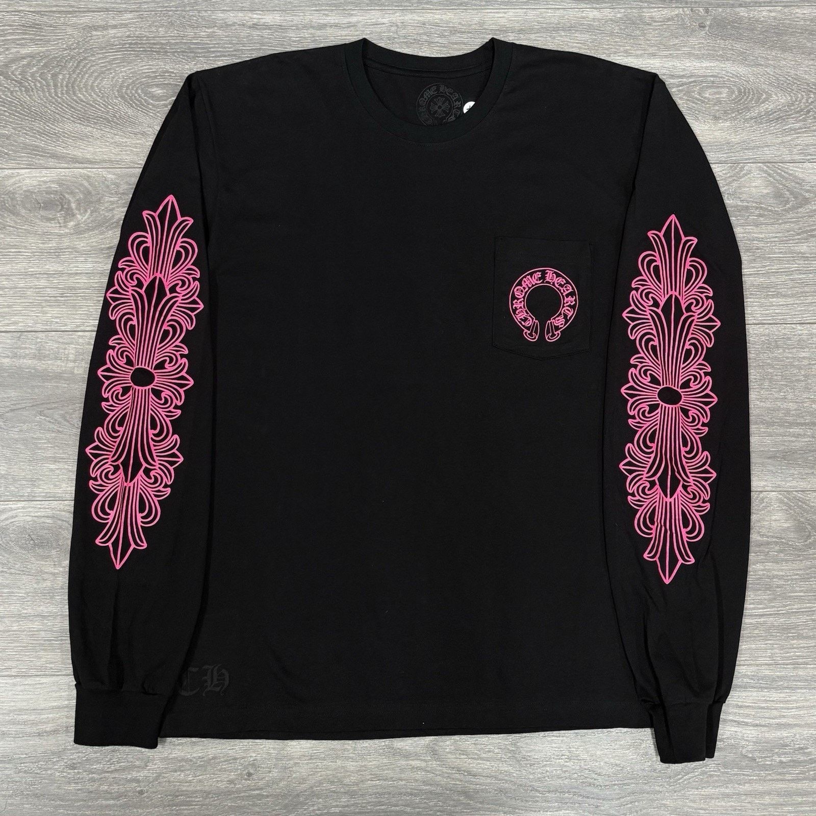 Chrome Hearts Floral Horseshoe Long Sleeve T-Shirt NEW!