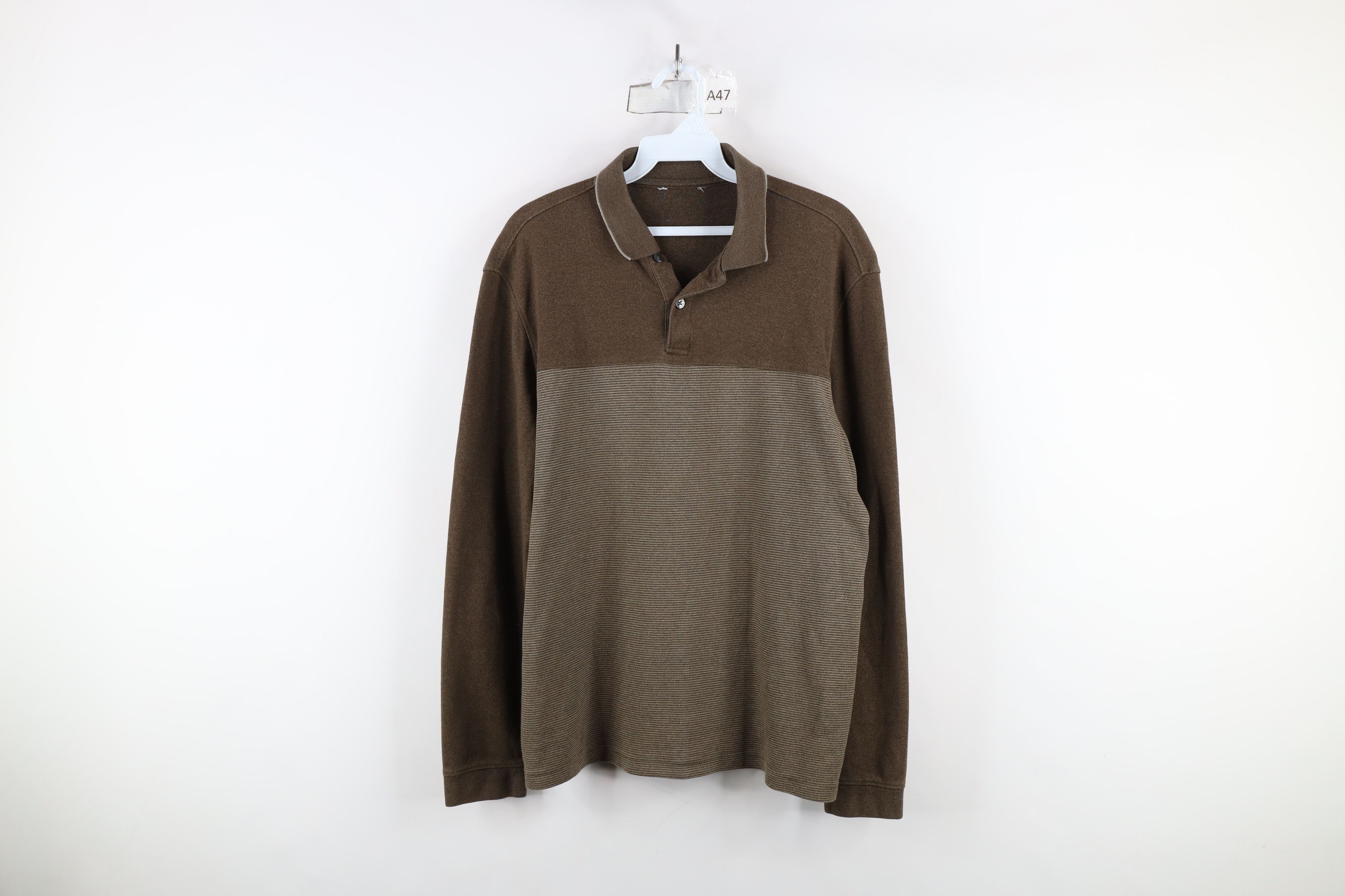 Vintage Vintage 90s Streetwear Striped Knit Long Sleeve Rugby Polo Size US M / EU 48-50 / 2 - 1 Thumbnail