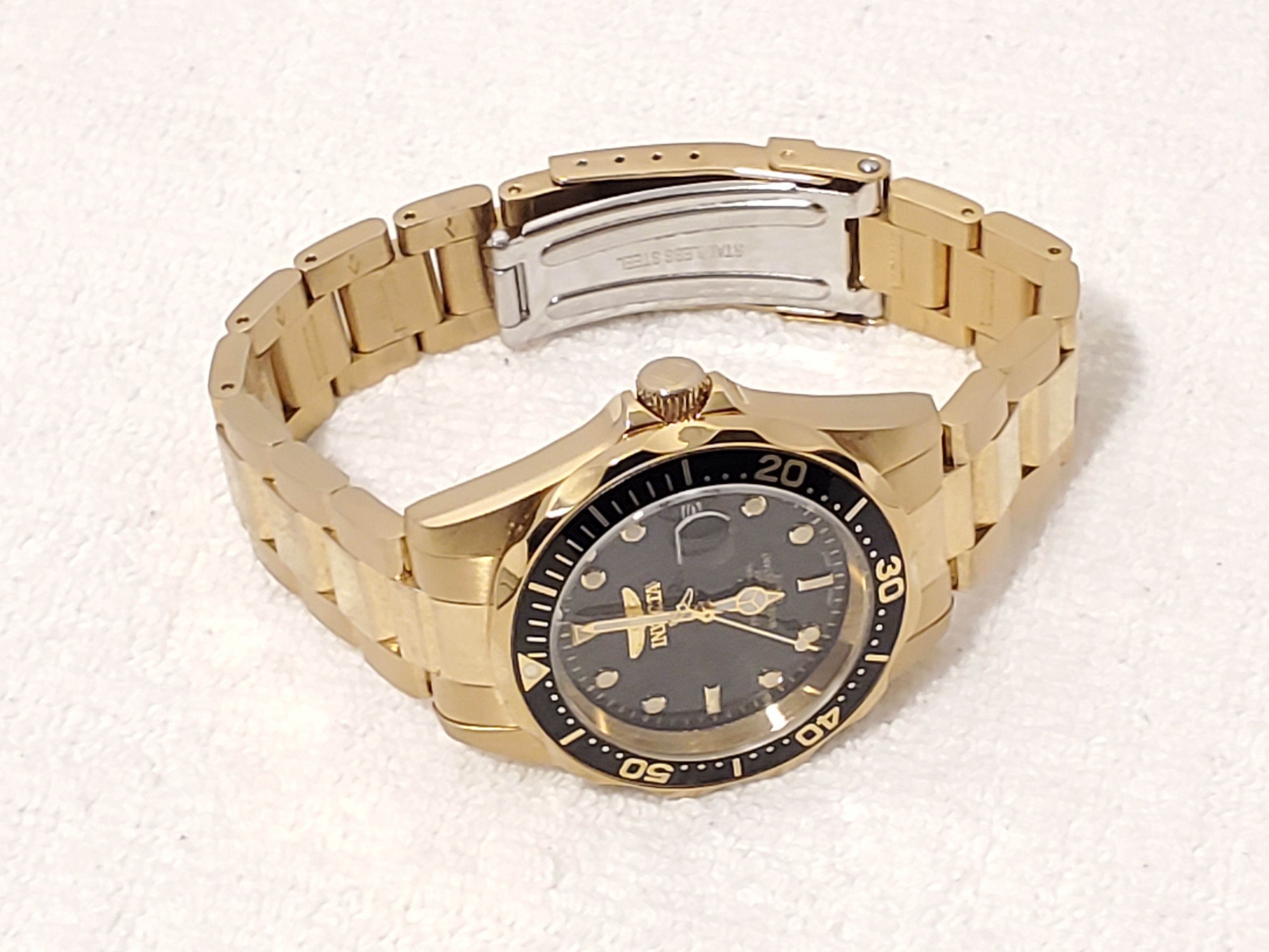 Invicta Invicta Men's Date Black Dial Watch S Steel WR 200 Meters Size 38 - 4 Thumbnail
