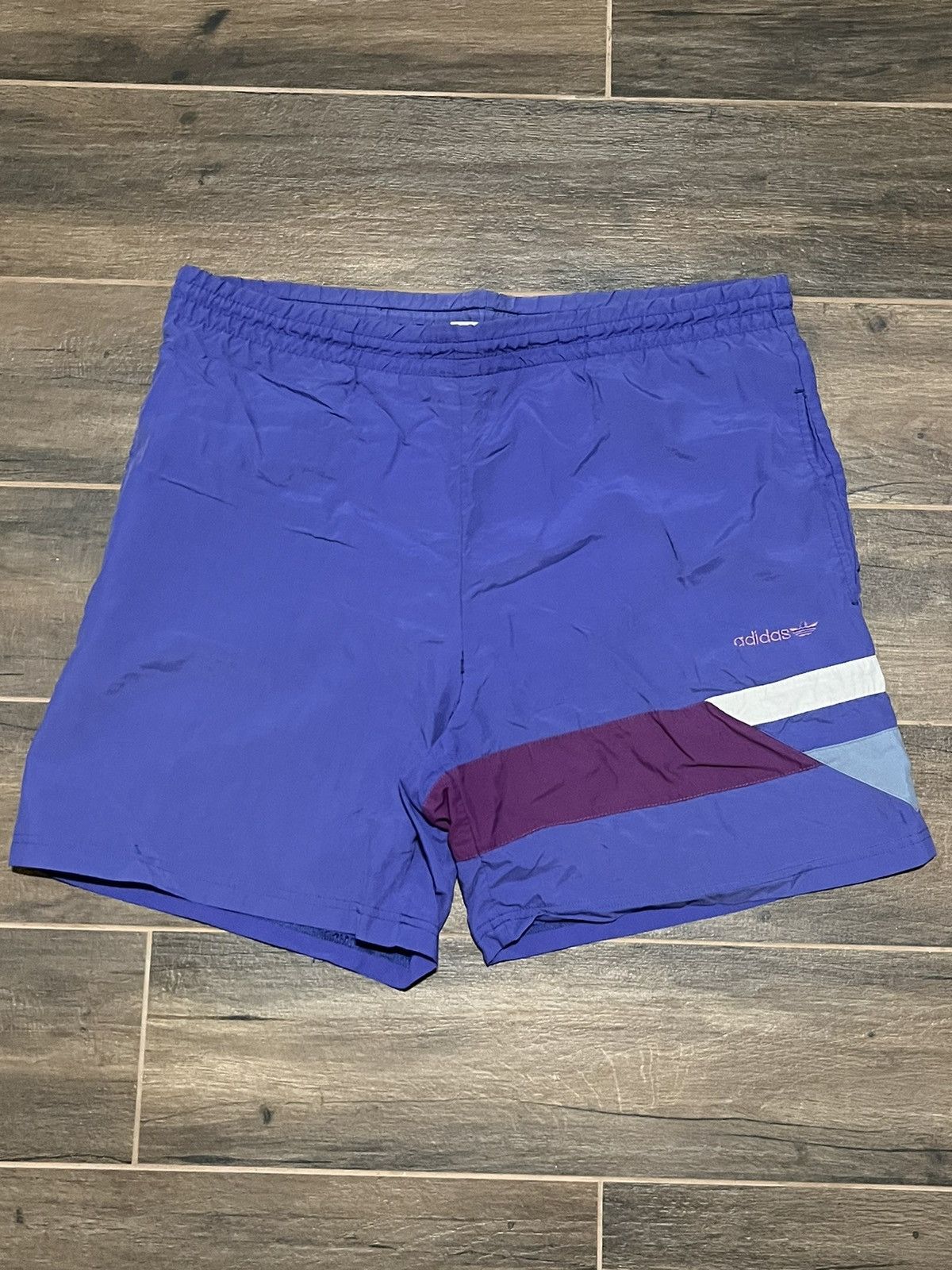 Adidas × Vintage Vintage West Germany Nylon Track Shorts Purple Athletic Size US 36 / EU 52 - 1 Thumbnail