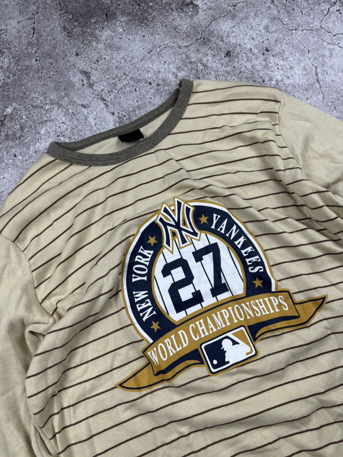 New York Yankees × Vintage 00’/s New York Yankees striped Long Sleeve Jersey Size US S / EU 44-46 / 1 - 2 Thumbnail