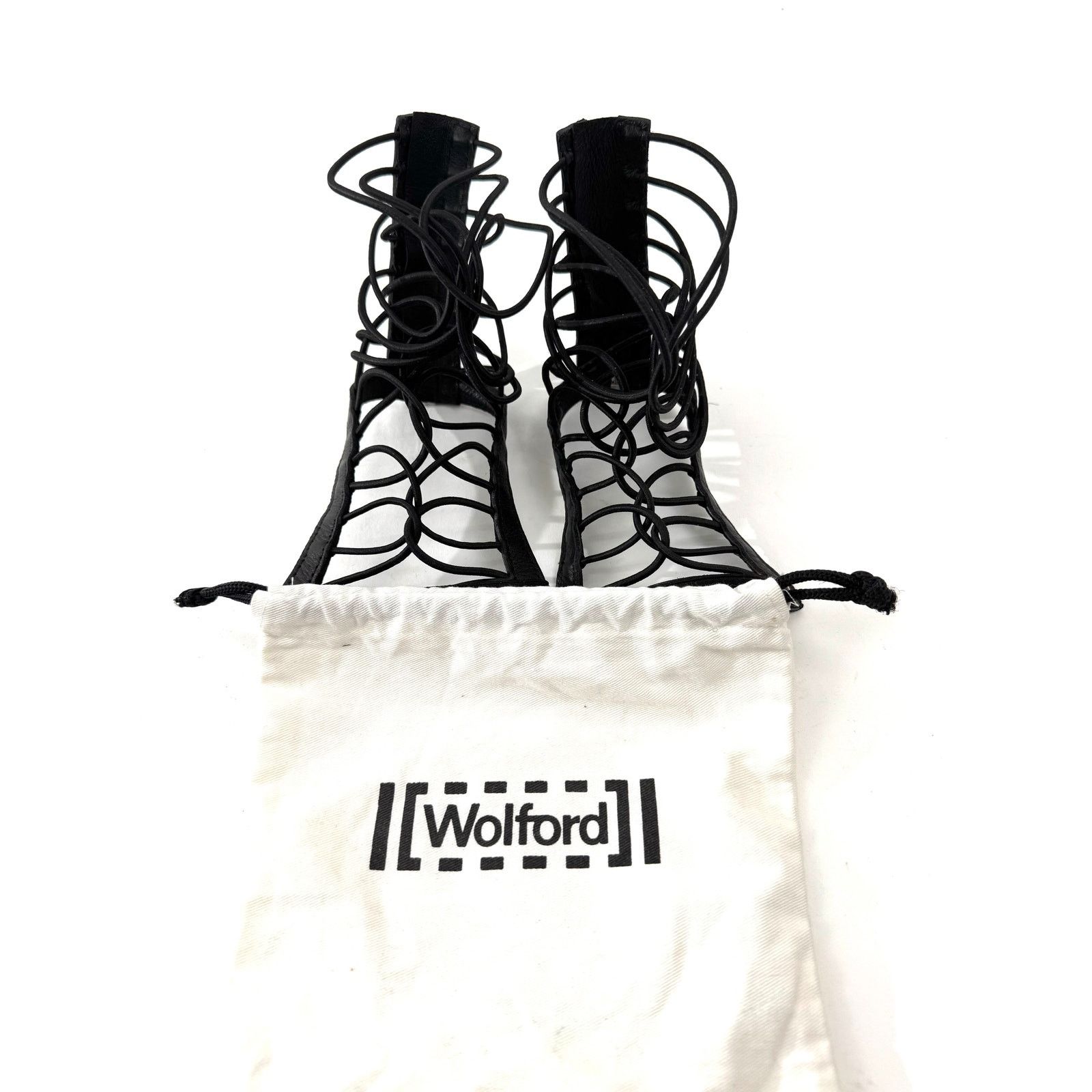 Wolford Womens Wolford Black Gladiator Lace Up Back Zip Shoe Inserts Size ONE SIZE - 5 Thumbnail