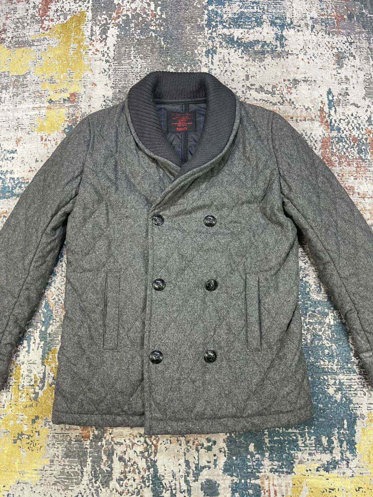 Fidelity Fidelity Shawl Lapel Quilted Issue Peacoat Size US S / EU 44-46 / 1 - 5 Thumbnail