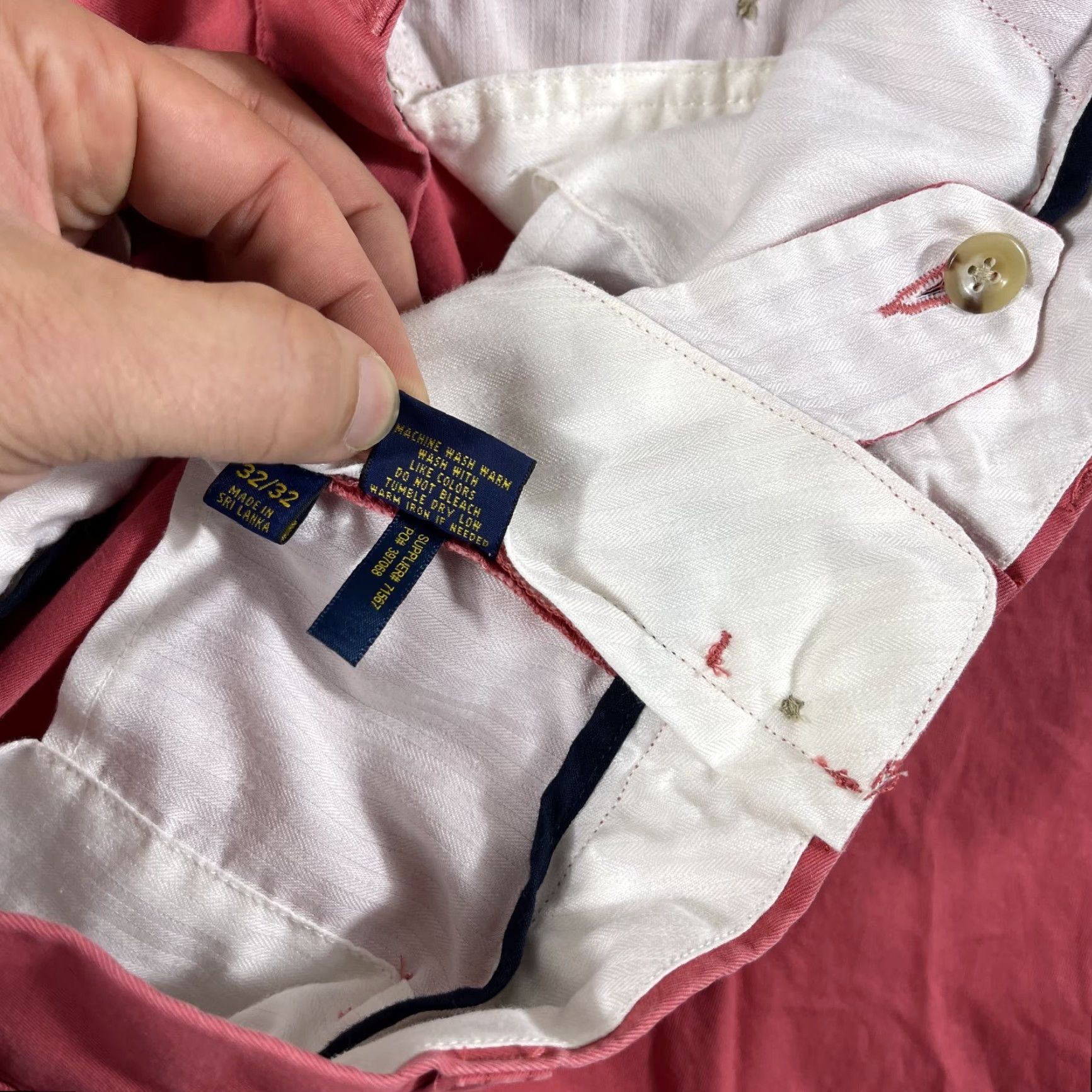 Polo Ralph Lauren Polo Ralph Lauren Pants 32x32 Pink Salmon Chino Straight Leg Preppy Casual Mens Size US XS / EU 42 / 0 - 6 Thumbnail
