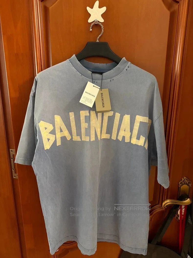 Balenciaga Balenciaga Blue Tape Short Sleeve Tee. Size US L / EU 52-54 / 3 - 1 Thumbnail