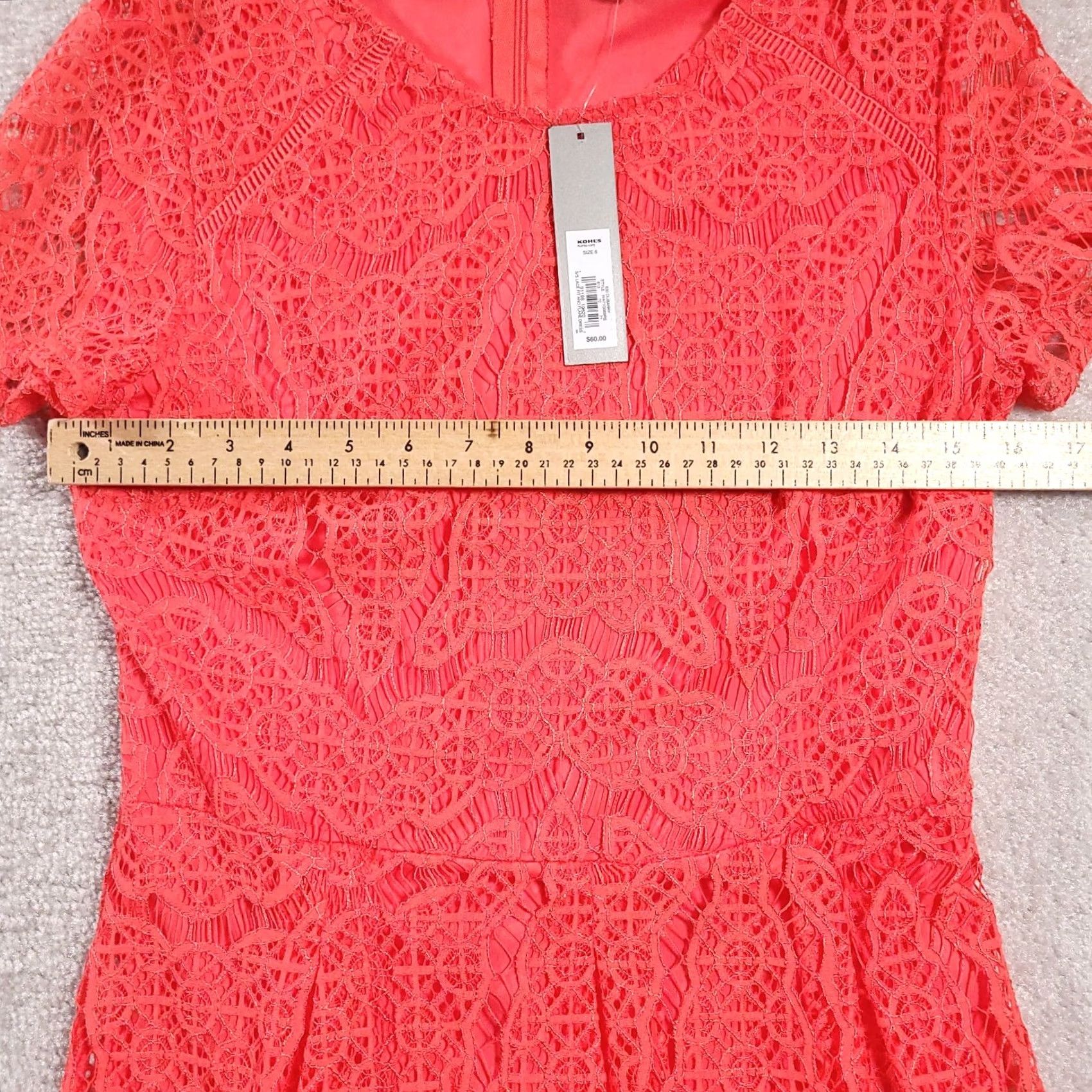 Apt. 9 VINTAGE Apt. 9 Womens Small Dubarry Lace Fit & Flare Dress Orange Size S / US 4 / IT 40 - 6 Thumbnail