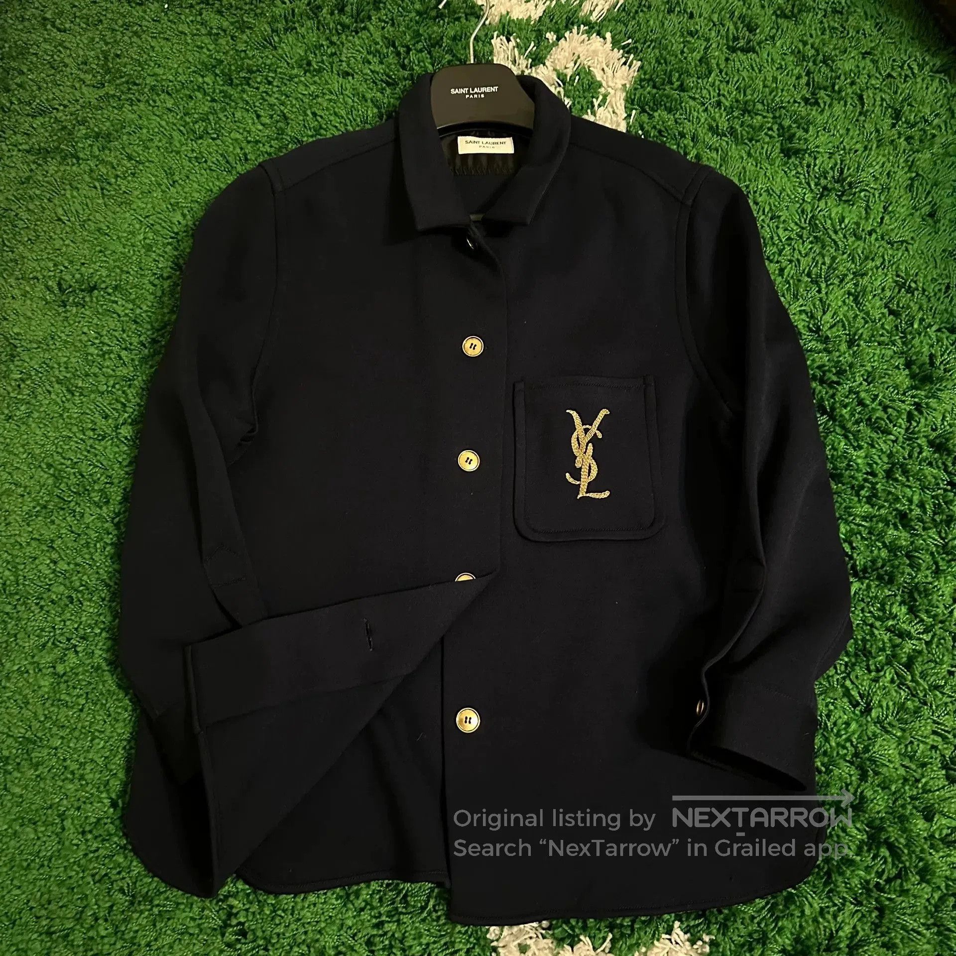 Saint Laurent Paris Saint Laurent Black Gold Button Blazer. Size US S / EU 44-46 / 1 - 1 Thumbnail