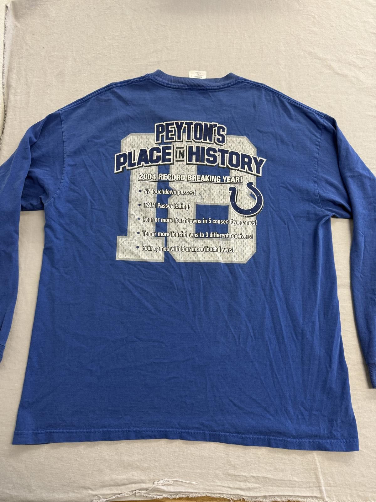 NFL Vintage Peyton Manning LS Tshirt 2004 Record Breaking Season Size US XL / EU 56 / 4 - 2 Thumbnail