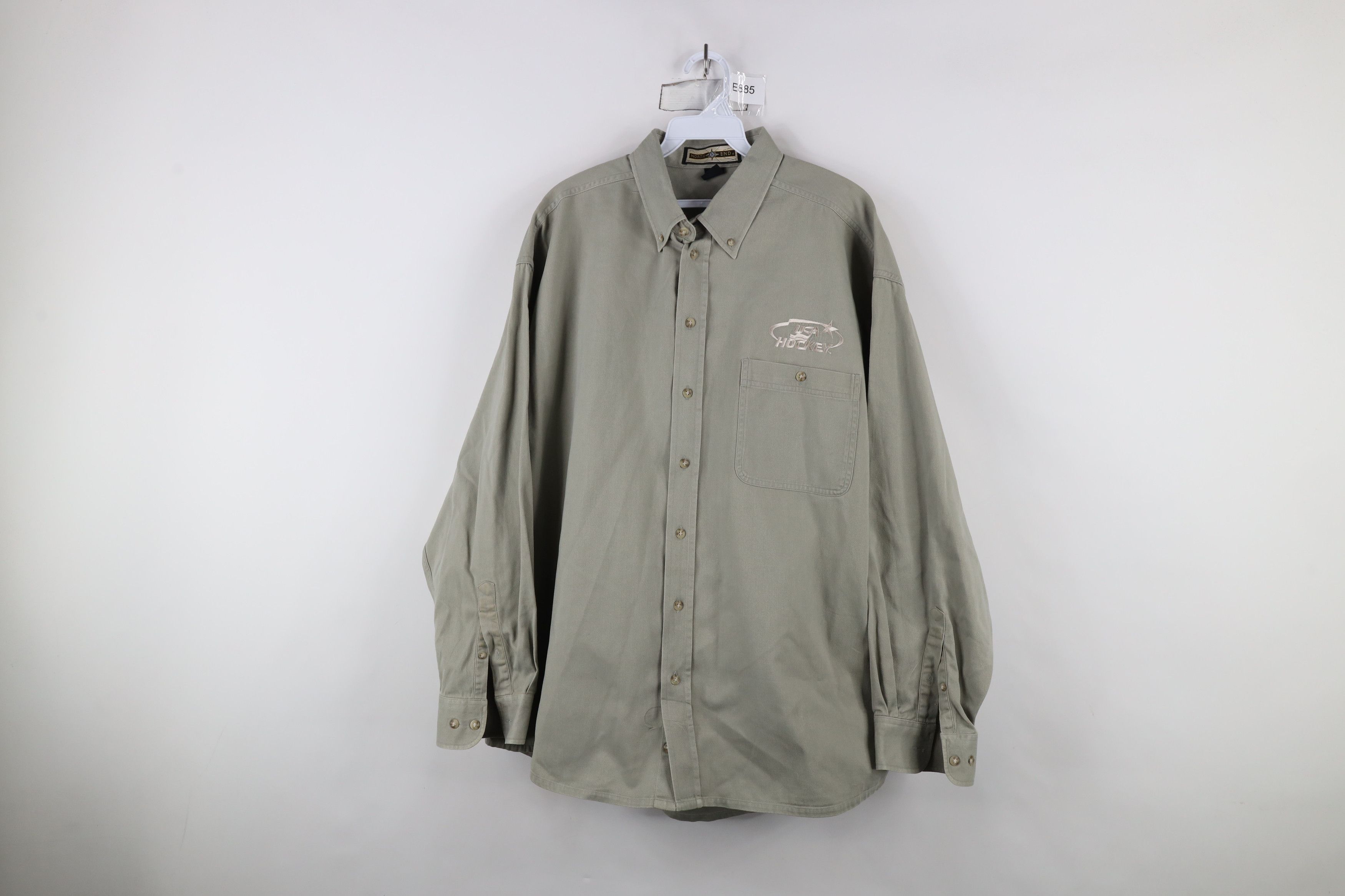 Vintage Vintage 90s Spell Out USA Hockey Collared Button Down Shirt Size US L / EU 52-54 / 3 - 1 Thumbnail