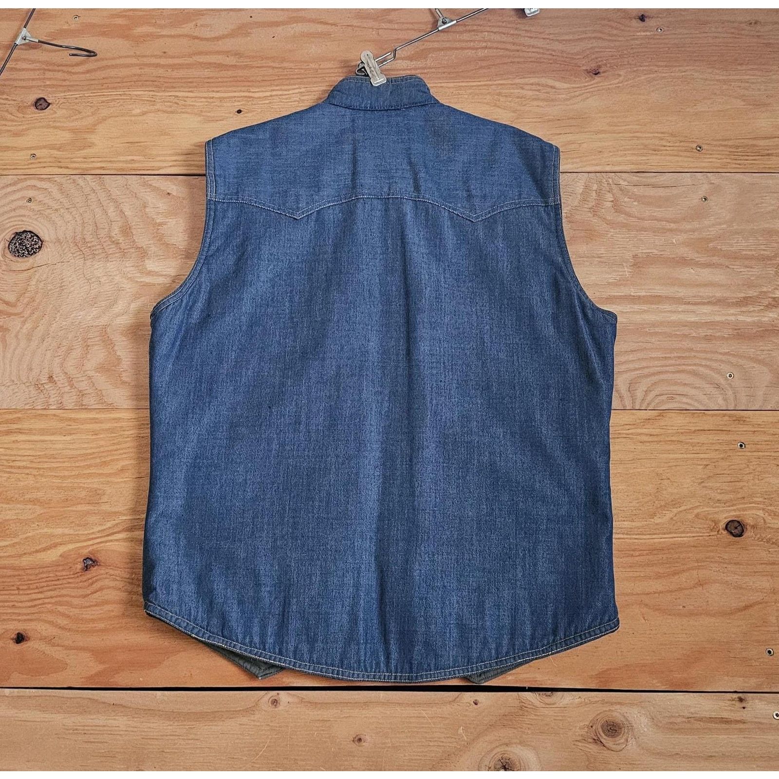 Other Workrite Quilt-Lined Denim Vest Blue Denim Zip Up Sz M 1970s Size US M / EU 48-50 / 2 - 2 Thumbnail