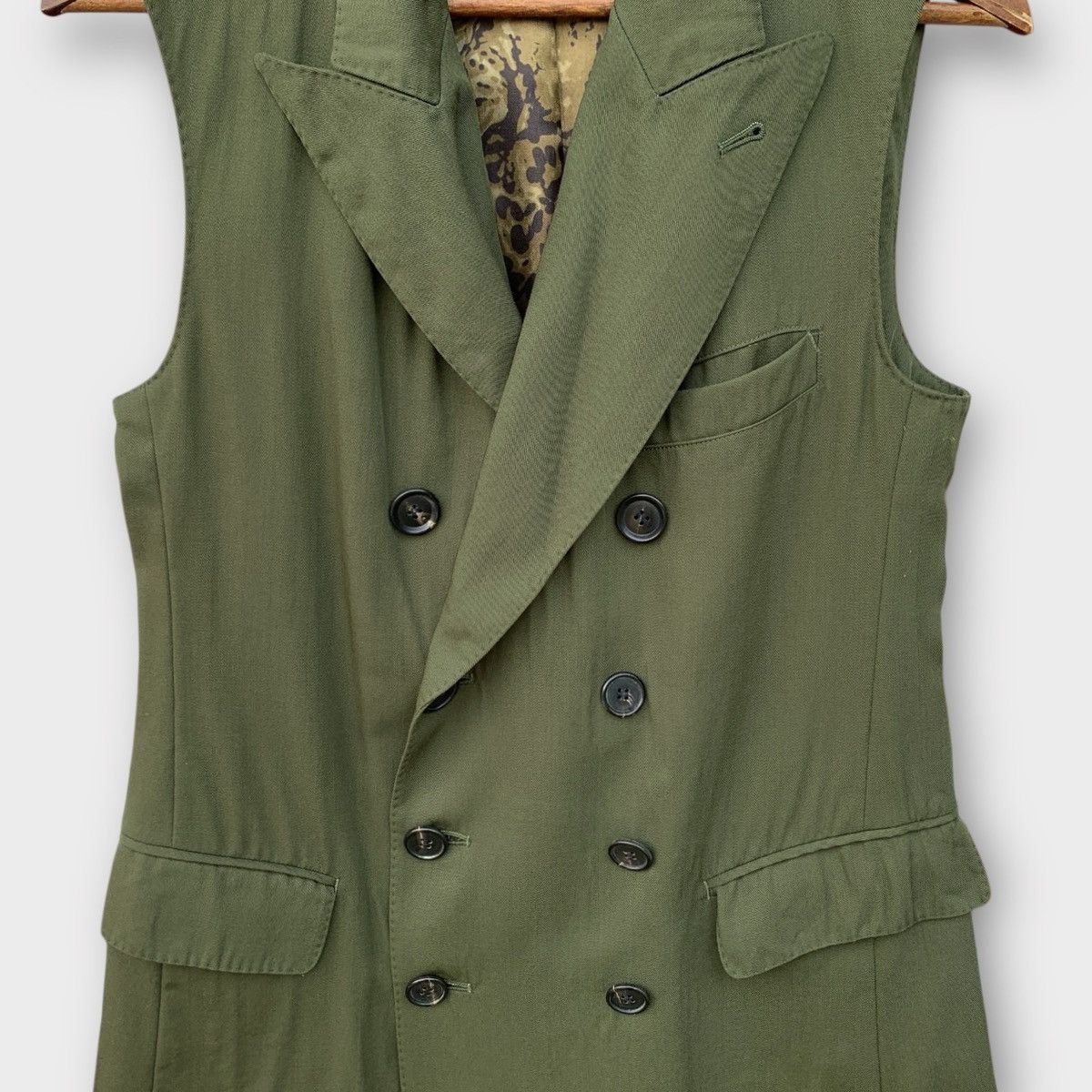 Jean Paul Gaultier AW98 Gaultier Leopard Double Breasted Sleeveless Wool Coat Size US XS / EU 42 / 0 - 8 Thumbnail