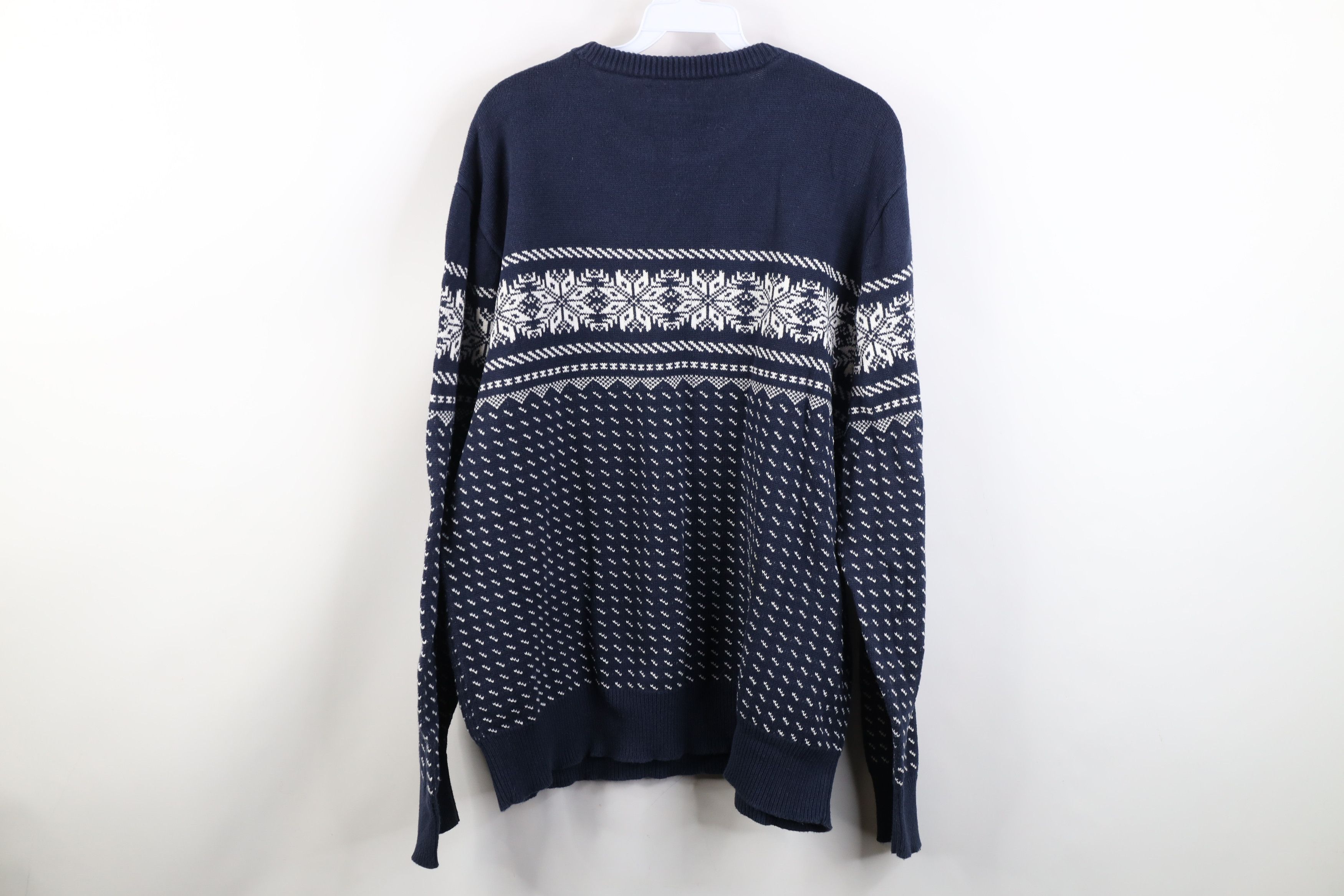 J.Crew Vintage Y2K J Crew Snowflake Fair Isle Cotton Knit Sweater Size US L / EU 52-54 / 3 - 10 Thumbnail