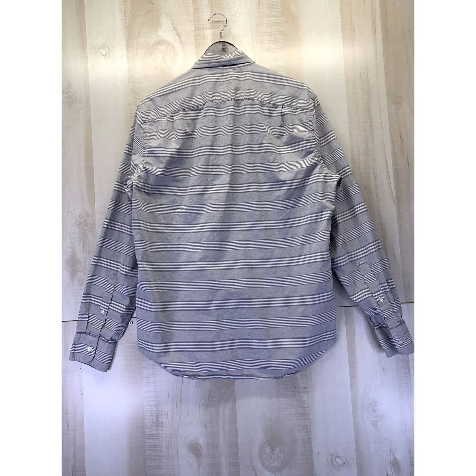 J.Crew J.CREW Gray White Stripe Button-Down Shirt Mens L Size US L / EU 52-54 / 3 - 6 Thumbnail