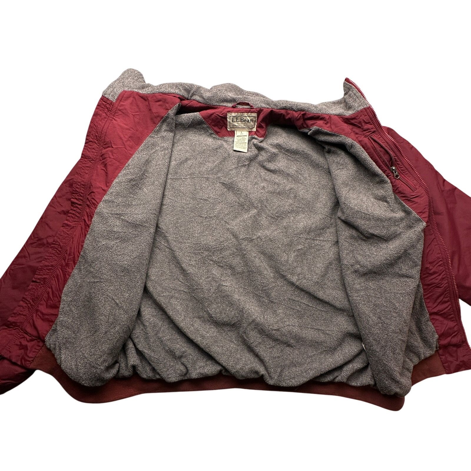 L.L. Bean LL Bean Warm Up Fleece Lined Jacket Mens Large Red Size US L / EU 52-54 / 3 - 12 Thumbnail