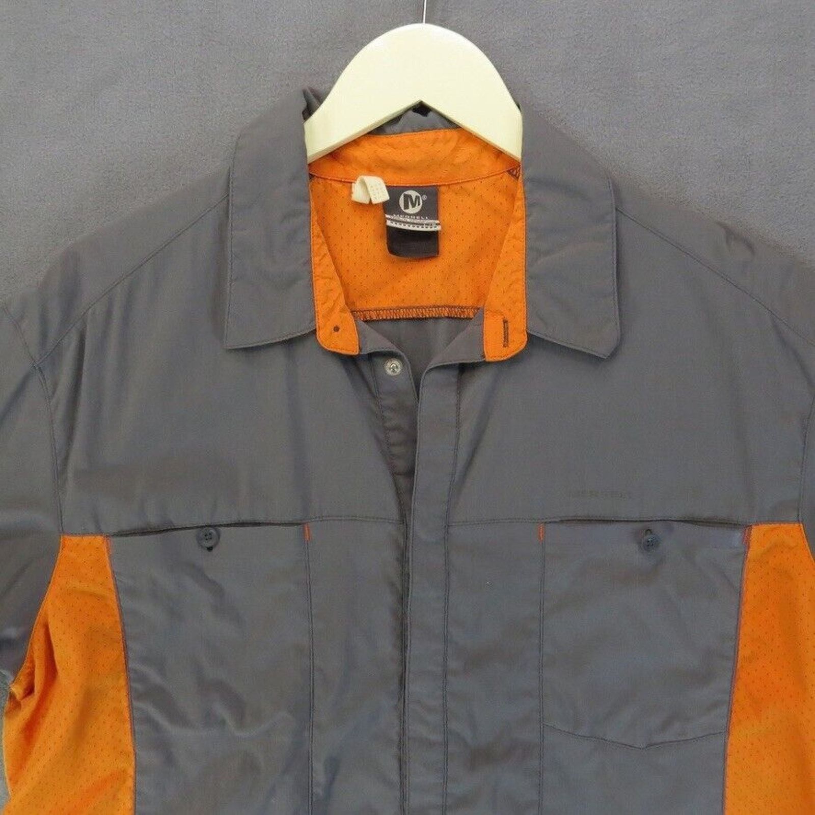 Merrell Merrell Mens Shirt Sz Large Short Sleeve Button Up Orange Gr Size US L / EU 52-54 / 3 - 1 Thumbnail