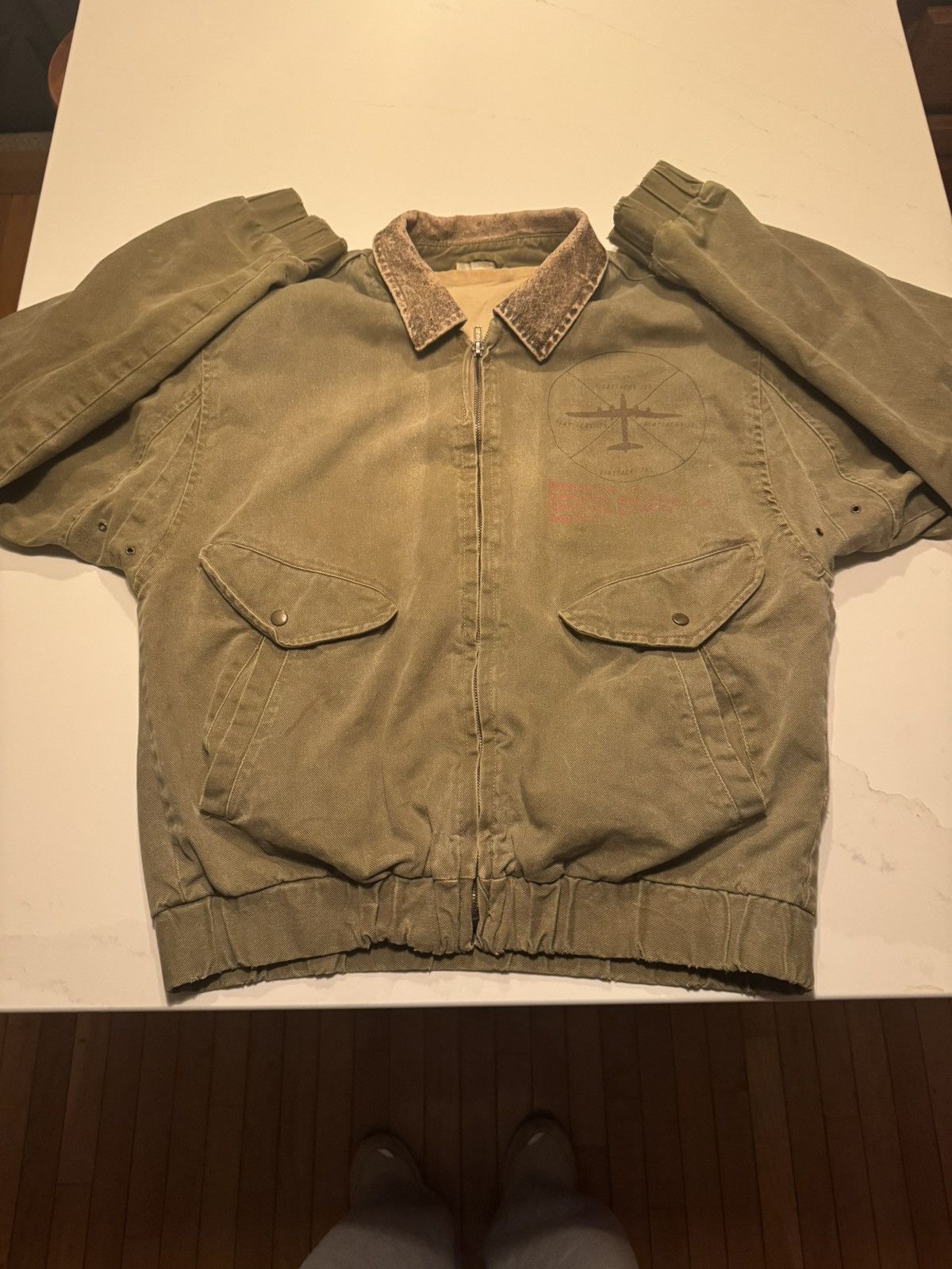 Green vintage Army bomber jacket