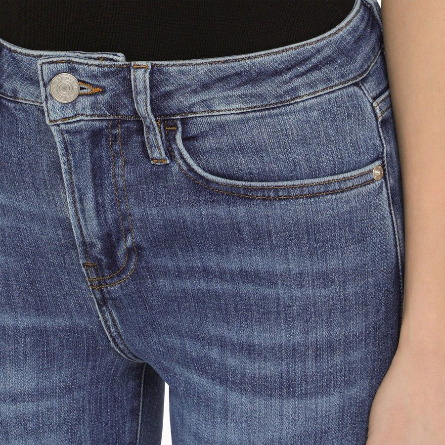 Frame o1d2blof0824 Denim Cropped Jeans in Blue Size 31" - 5 Thumbnail
