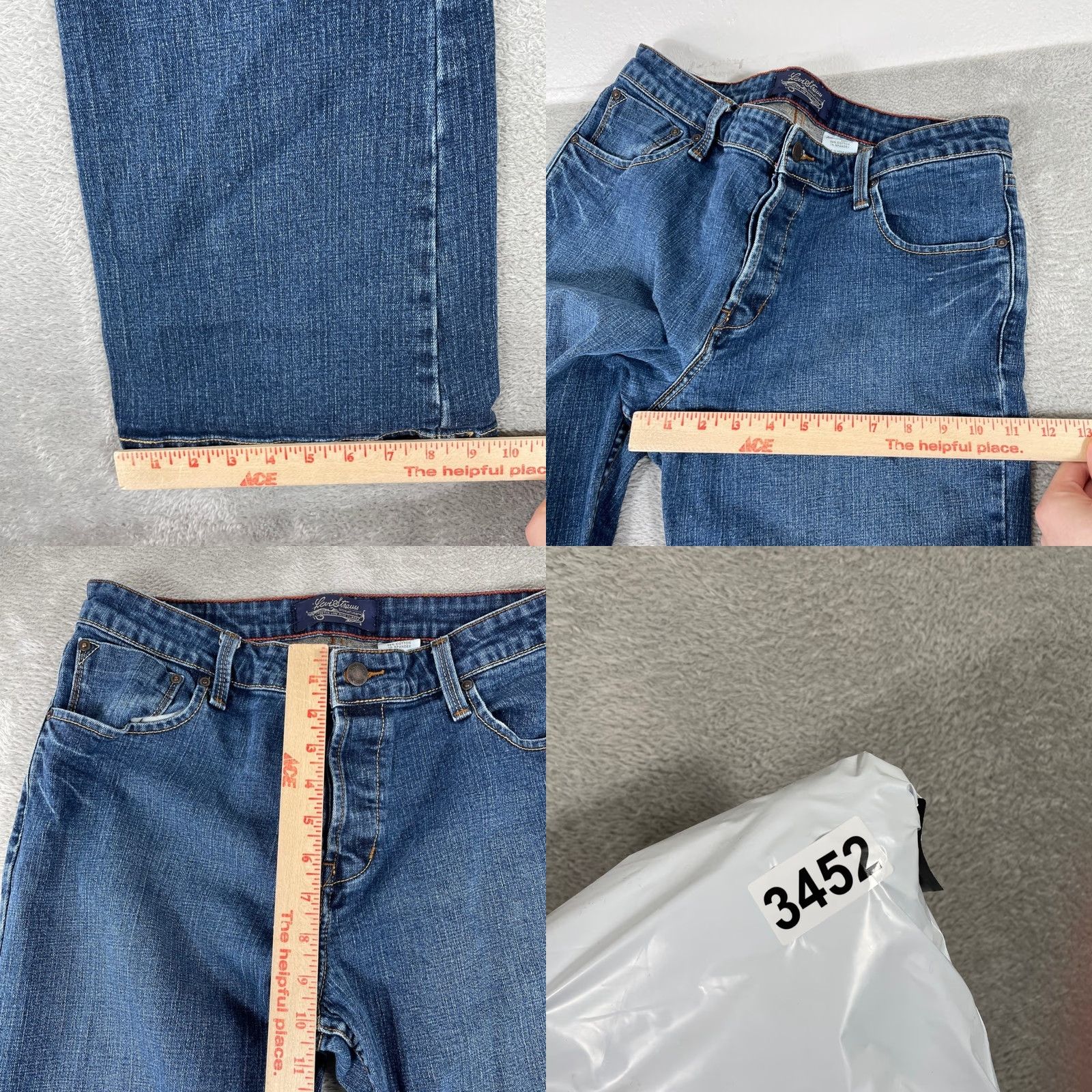 Vintage VINTAGE Levi's Flare Jeans Womens 13 Blue Low Rise Button Fly Distressed 5-Pocket Denim Jeans Size 34" / US 12 / IT 48 - 9 Thumbnail