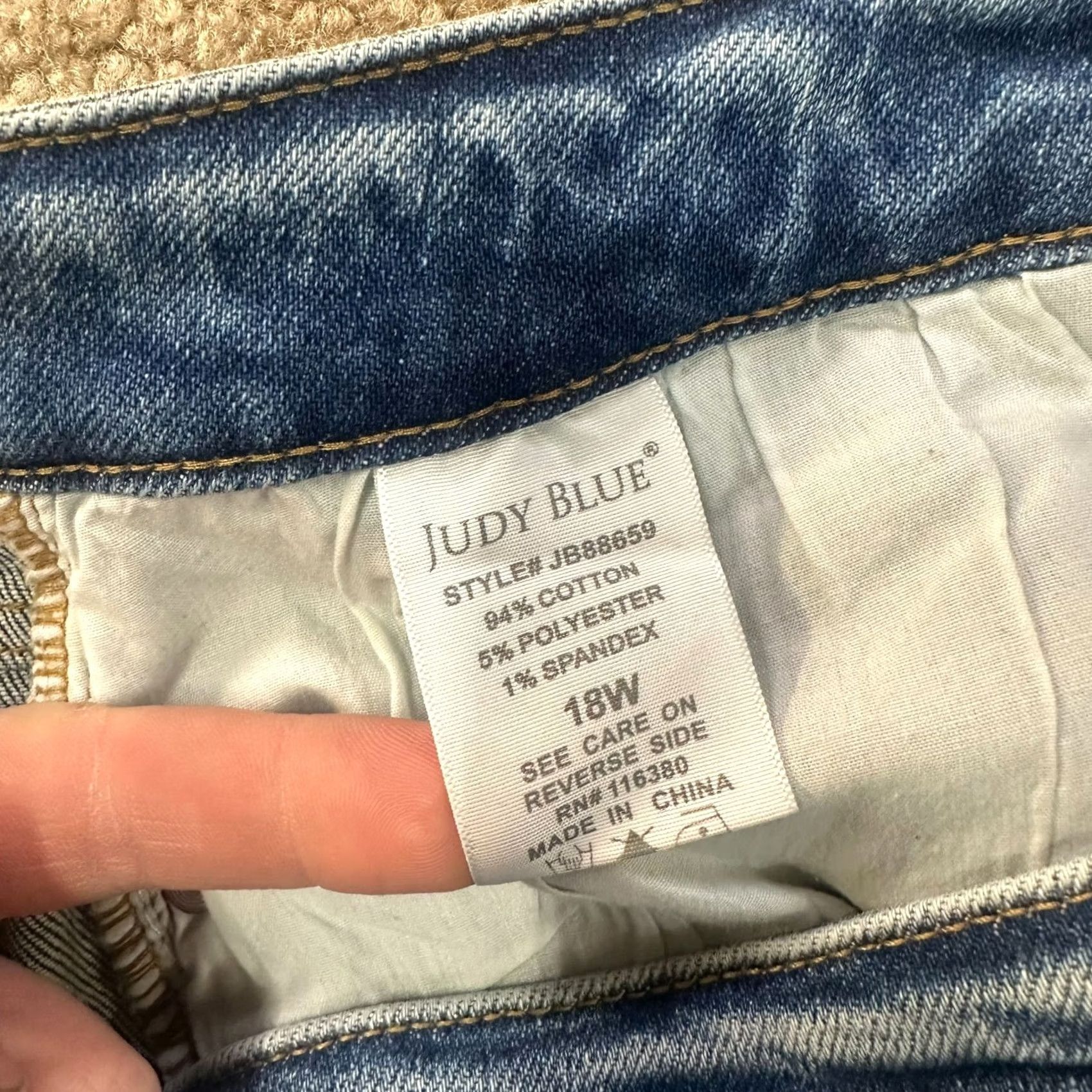 Vintage Judy Blue Jeans Women's 18w Blue Stretch High Rise Denim Flare Size 40" / US 18 - 6 Thumbnail