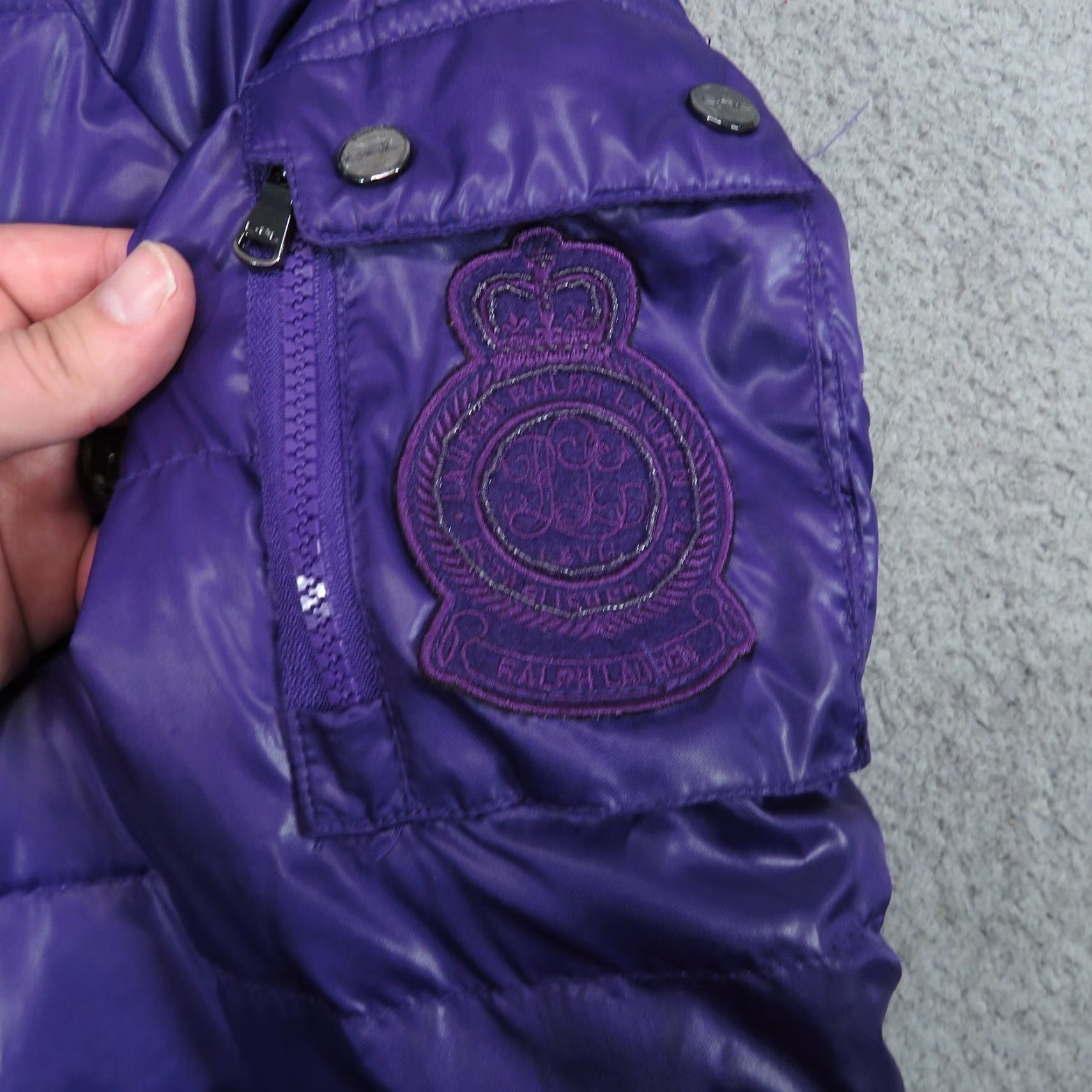 Ralph Lauren Ralph Lauren Jacket Womens Small Purple Puffer Down Fill Zip Polo Crest Patch Embroidered Zipper Pockets Size S / US 4 / IT 40 - 3 Thumbnail