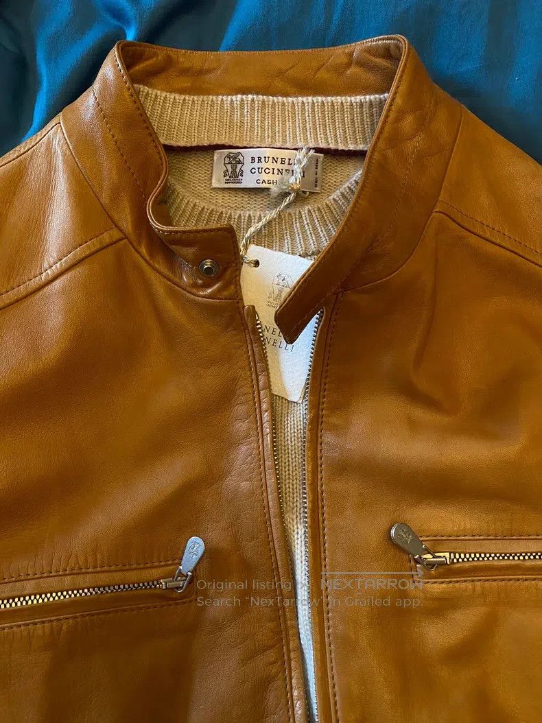 Brunello Cucinelli Brunello Cucinelli Leather jacket, genuine leather Size US M / EU 48-50 / 2 - 3 Thumbnail