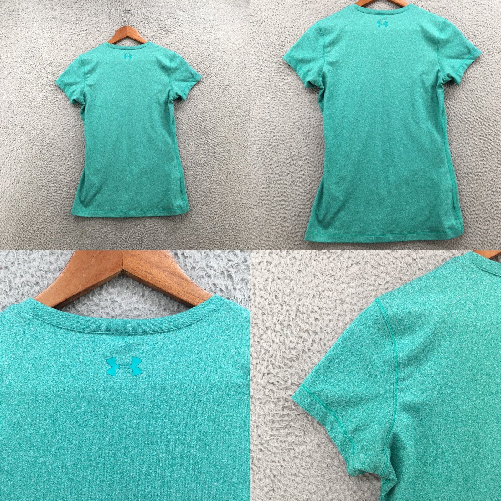 Under Armour Under Armour Activewear T-Shirt Womens M Teal Short Sleeve Crew Neck Logo Print Size M / US 6-8 / IT 42-44 - 8 Thumbnail