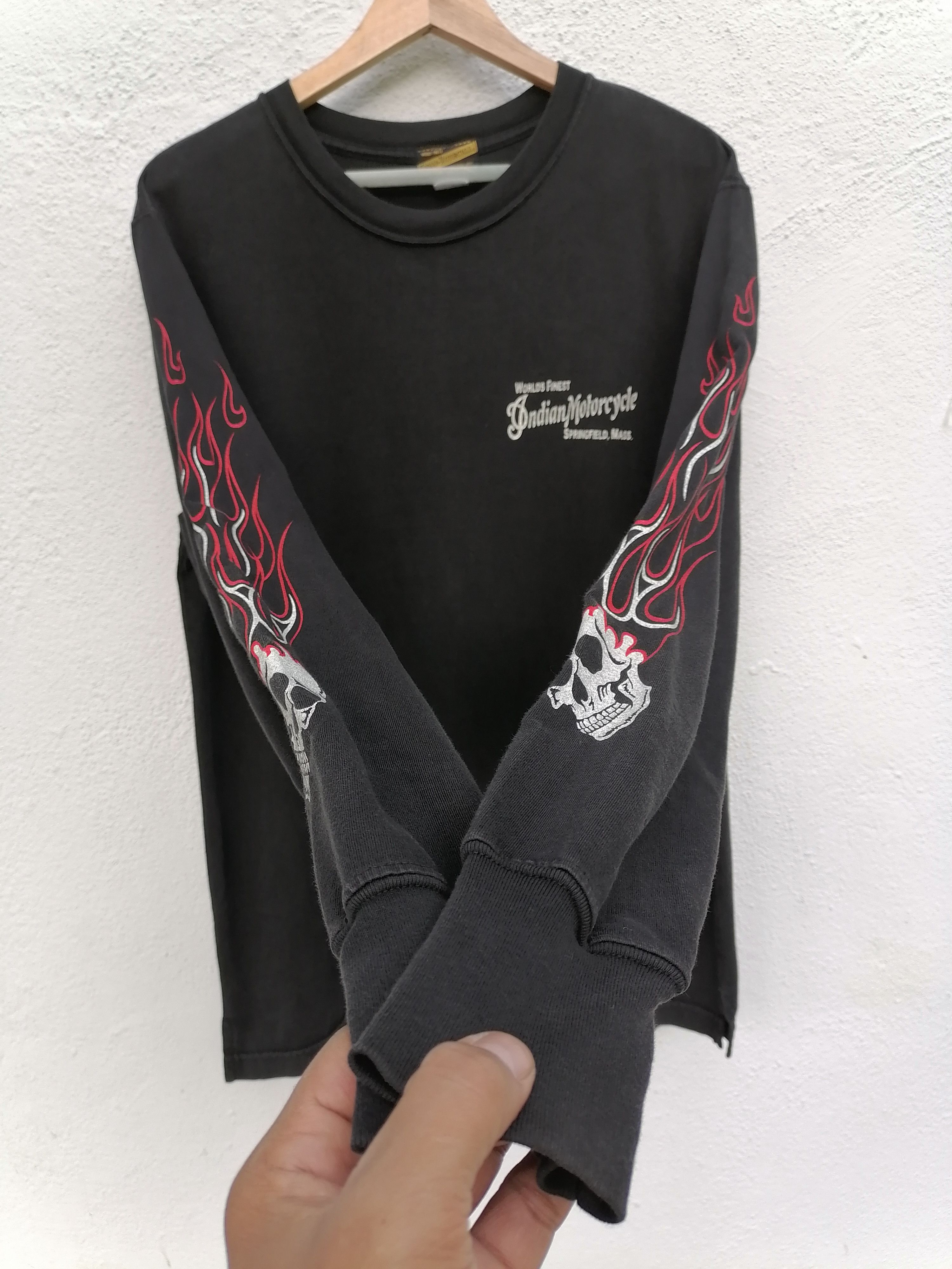 Indian Motorcycle × Toyo Enterprises Indian Motorcycle Ride And Destroy Flame Long Sleeve Tshirt Size US M / EU 48-50 / 2 - 7 Thumbnail