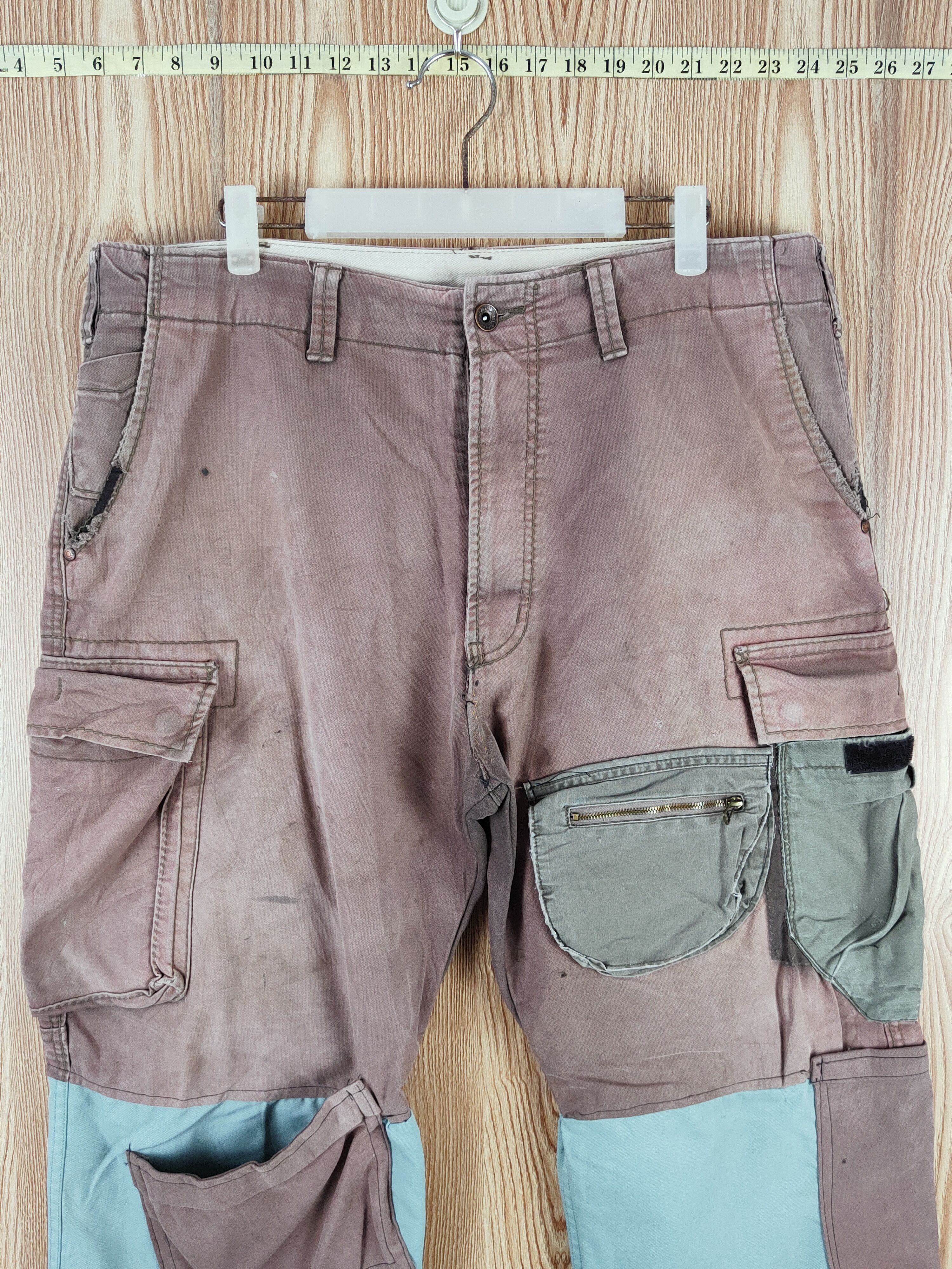 Japanese Brand DL Japan custom pocket Faded Tactical Cargo Pants #W008 Size US 36 / EU 52 - 2 Thumbnail