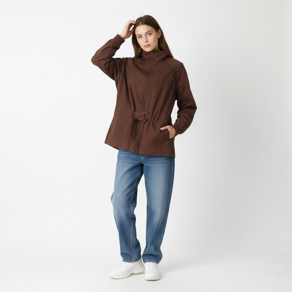 Reebok Reebok Classic Women 16 XL Jacket Brown Cotton 5687 Size XL / US 12-14 / IT 48-50 - 1 Thumbnail