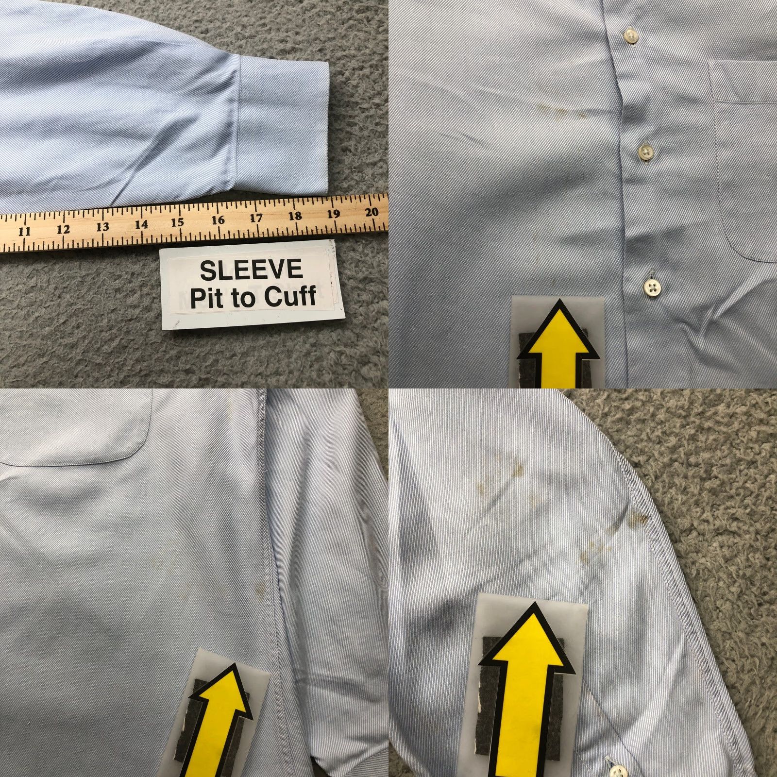 Armani VINTAGE Armani Collezioni Button Up Shirt Mens M 15.5 39 Blue Striped Long Sleeve Collared Shirt Mens Size 40R - 8 Thumbnail