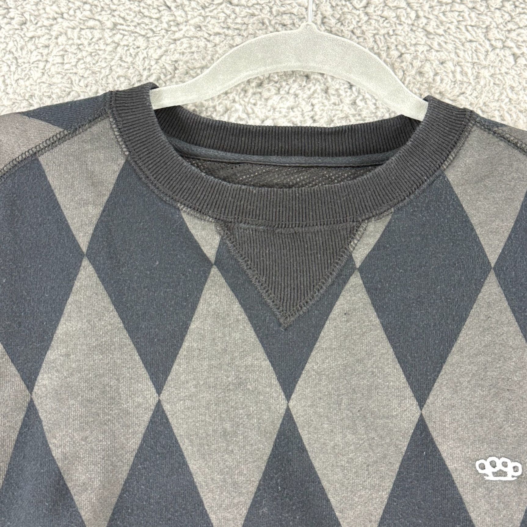 Vintage 10.Deep Sweater Mens Large Black Argyle Long Sleeve Pullover Crew Neck Cotton Size US L / EU 52-54 / 3 - 3 Thumbnail