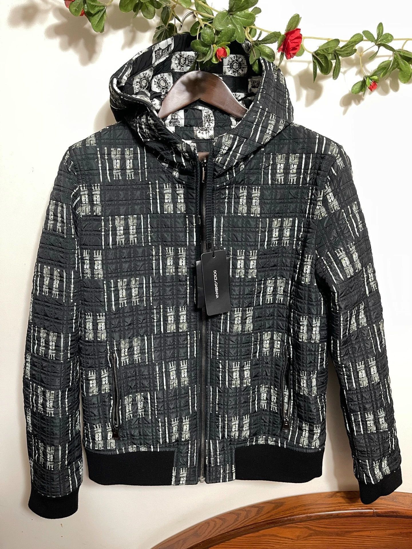 Dolce & Gabbana Multi-Color Patterned Hooded Light Jacket Size M Size US M / EU 48-50 / 2 - 1 Thumbnail