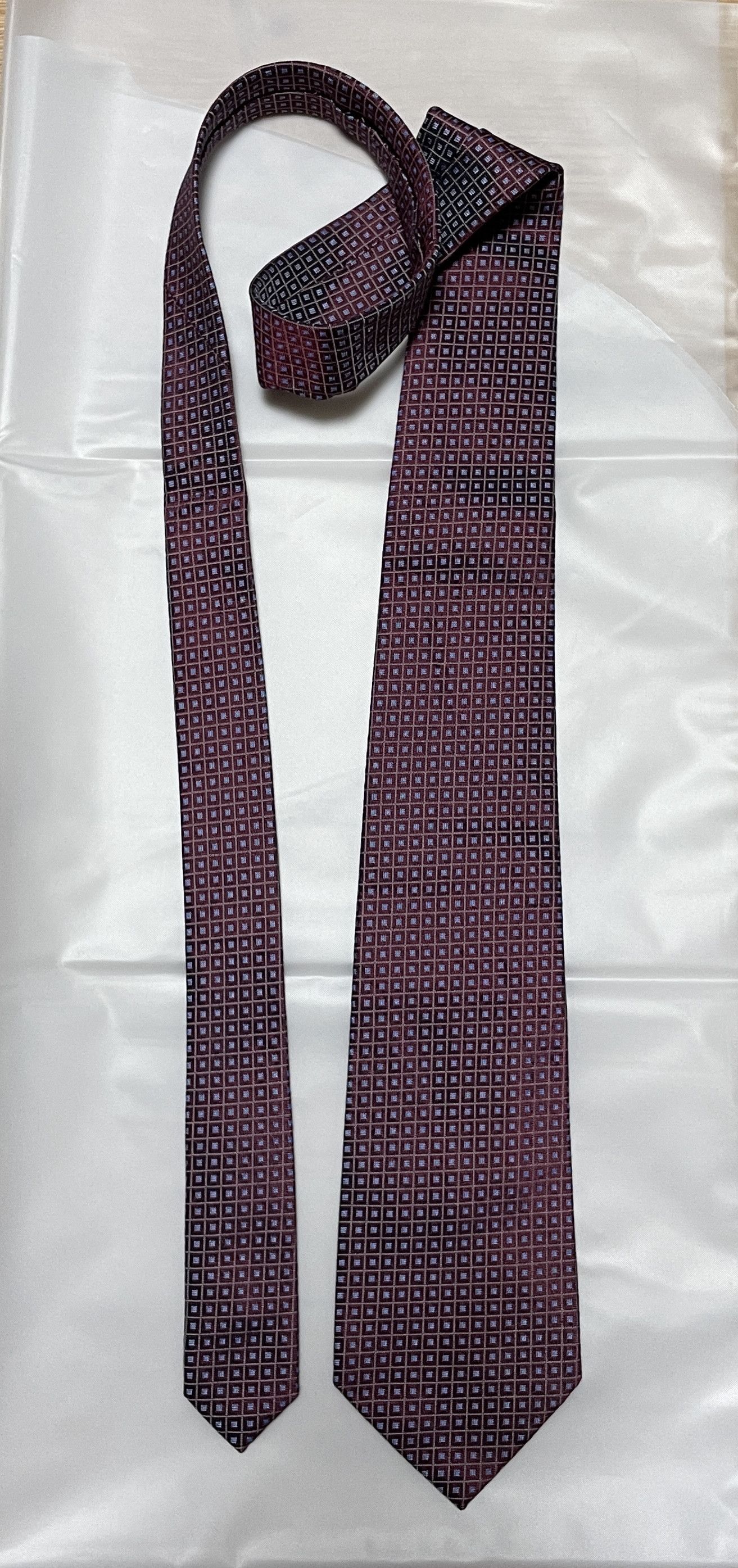 Drake's Drakes classic square pattern Burgundy tie Size ONE SIZE - 2 Thumbnail