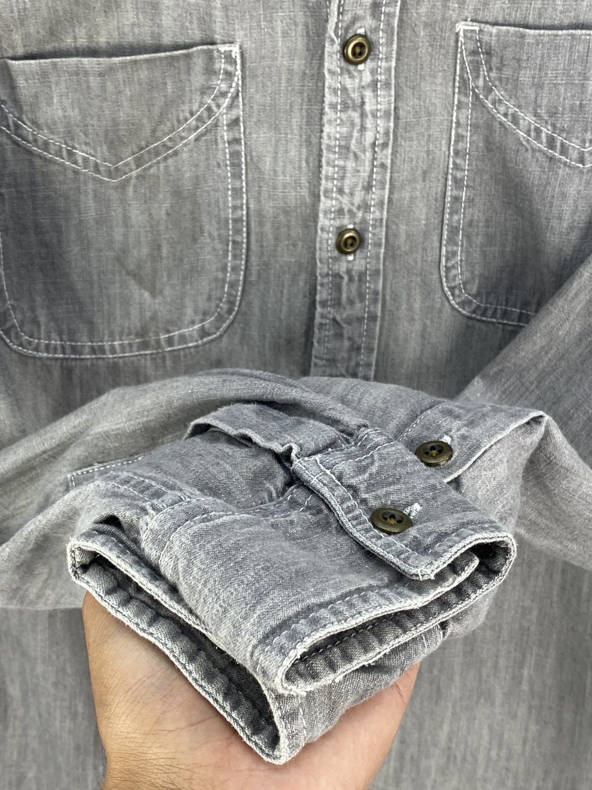 Flannel Topman Grey Denim Shirts Button Up Size US XXS / EU 40 - 10 Thumbnail