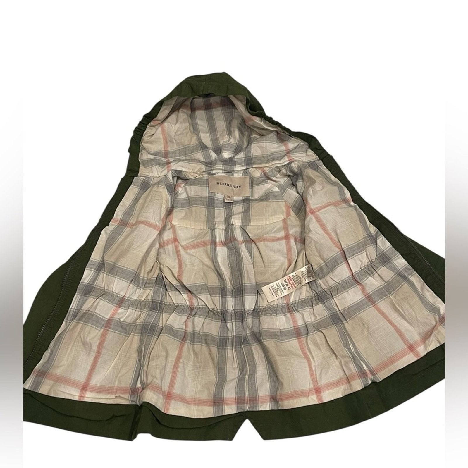 Burberry Burberry Kids Green Hooded Jacket Size:4Y Size ONE SIZE - 6 Thumbnail