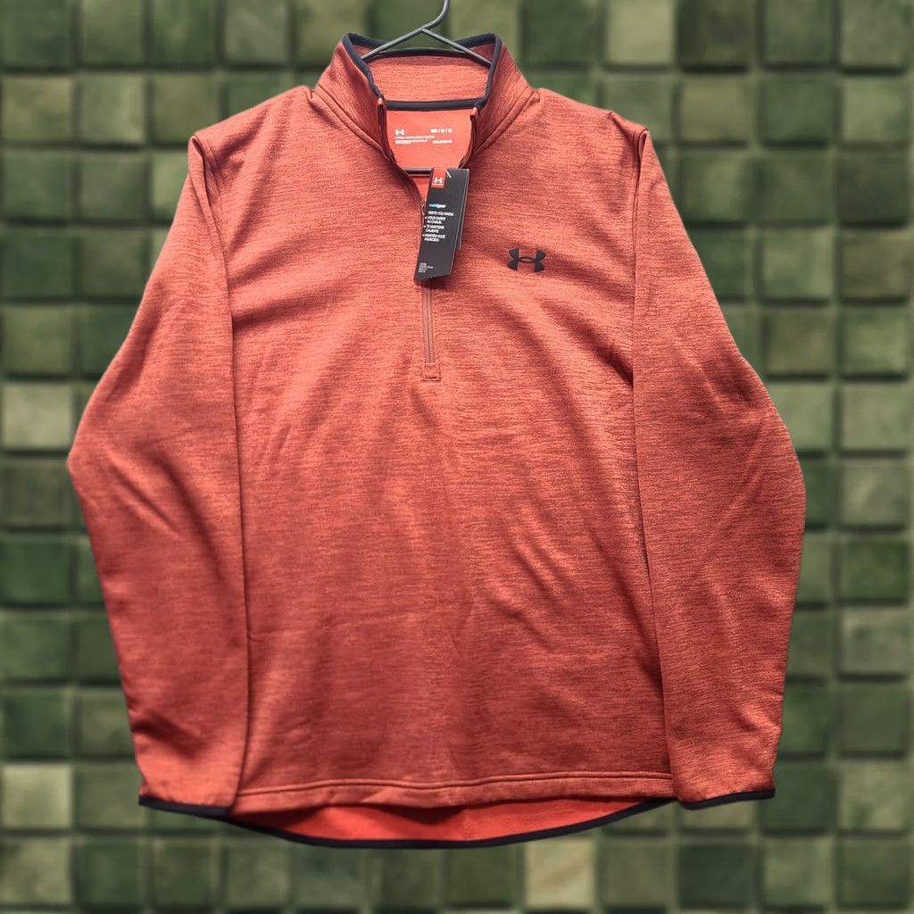Under Armour Under Armour Fleece Sweatshirt Mens M Red 1/4 Zip Pullover Mock Neck Zip Look Classic Outdoor Sports Size US M / EU 48-50 / 2 - 1 Thumbnail