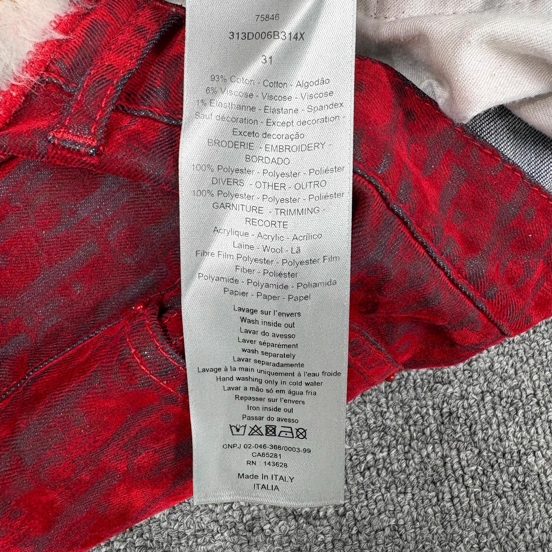 Dior Dior Red Rabbit Flocked Logo Jeans 31 NWT Size US 31 - 8 Thumbnail